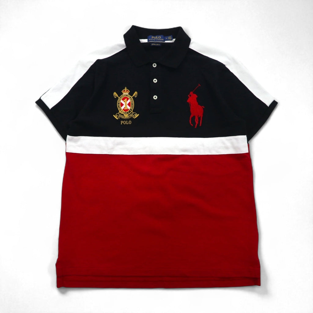 POLO RALPH LAUREN Polo ricamata Big Pony M Nero Rosso Piquet Stemma Toppa