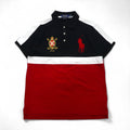 POLO RALPH LAUREN Polo ricamata Big Pony M Nero Rosso Piquet Stemma Toppa