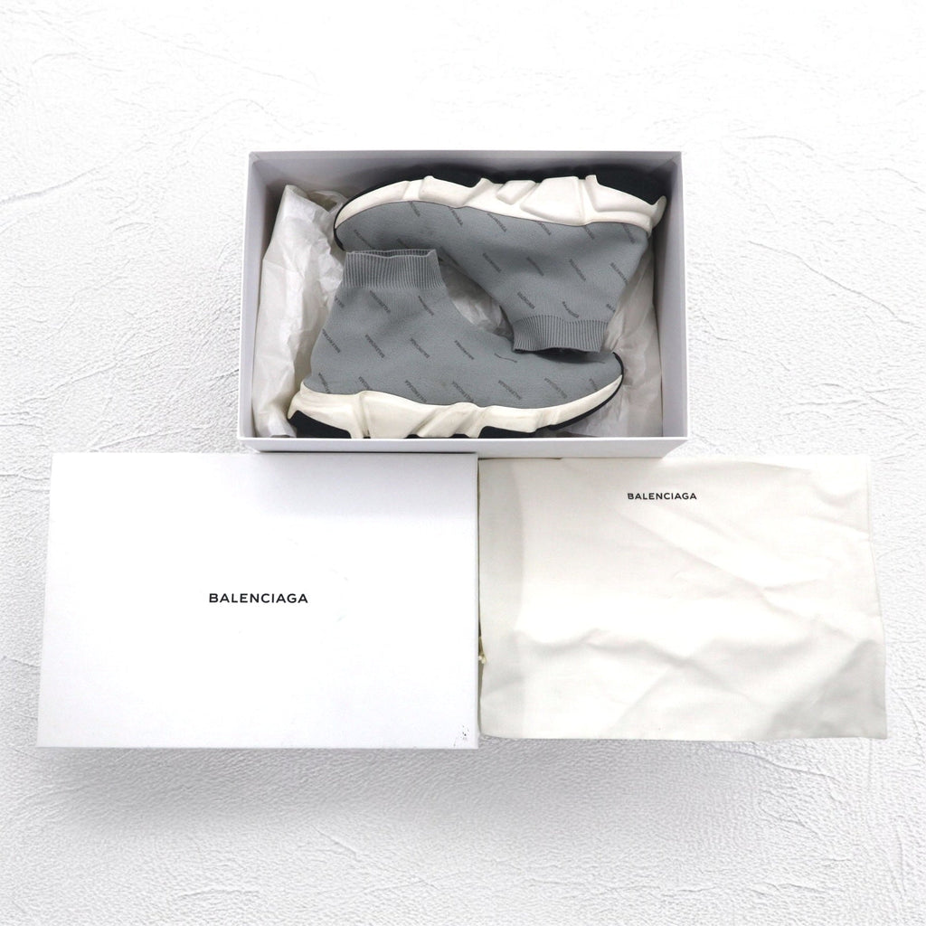 BALENCIAGA Speed Trainer Riflettenti Sneakers 27cm Grigio Calzino 512527