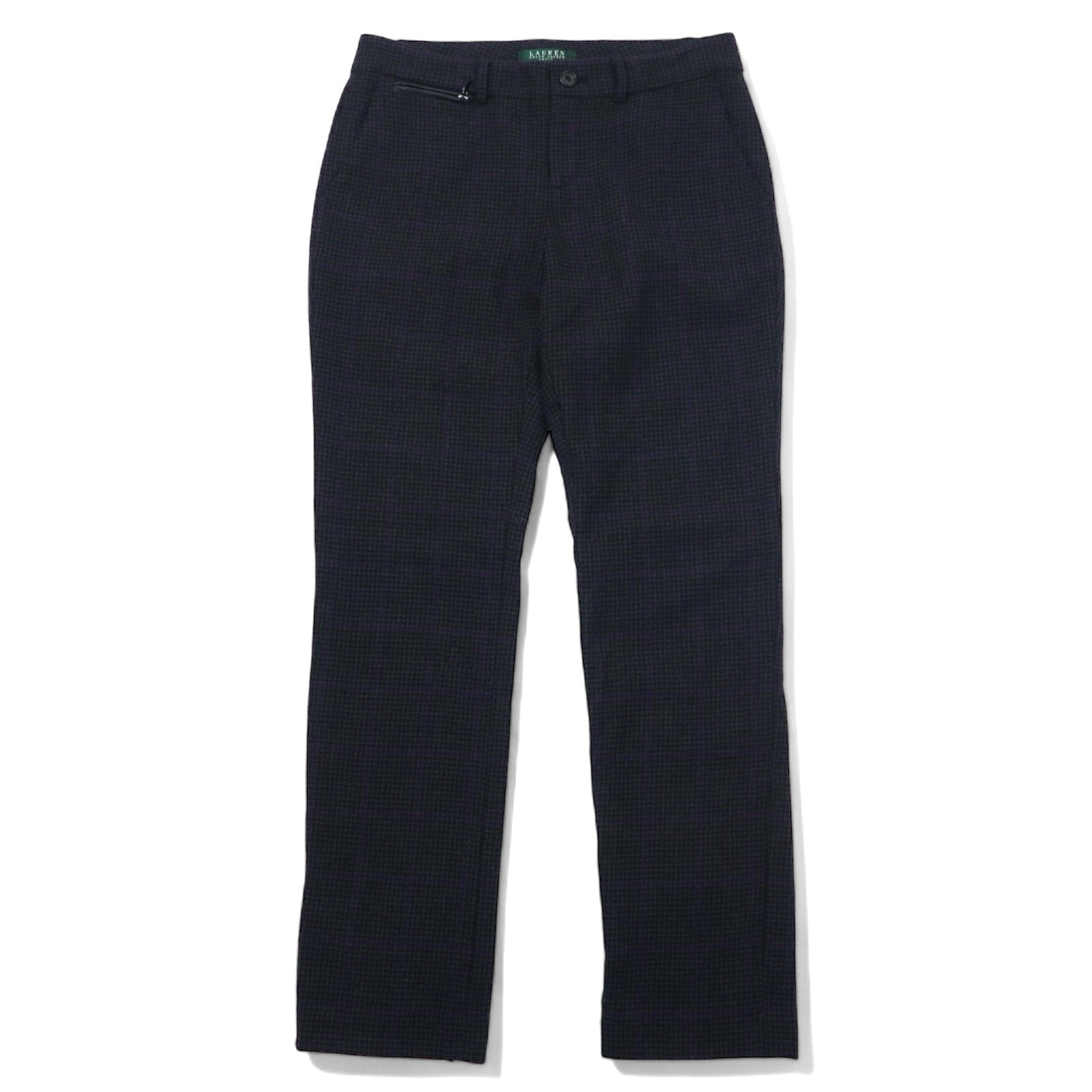 LAUREN RALPH LAUREN Pantaloni a sigaretta anni '90 L grigi Principe di Galles lana