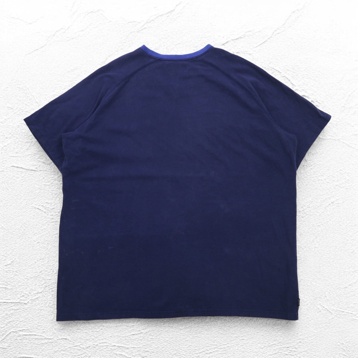 POLO SPORT RALPH LAUREN T-shirt scollo a V sbiadita anni '90 XXL Cotone Blu Navy Oversize
