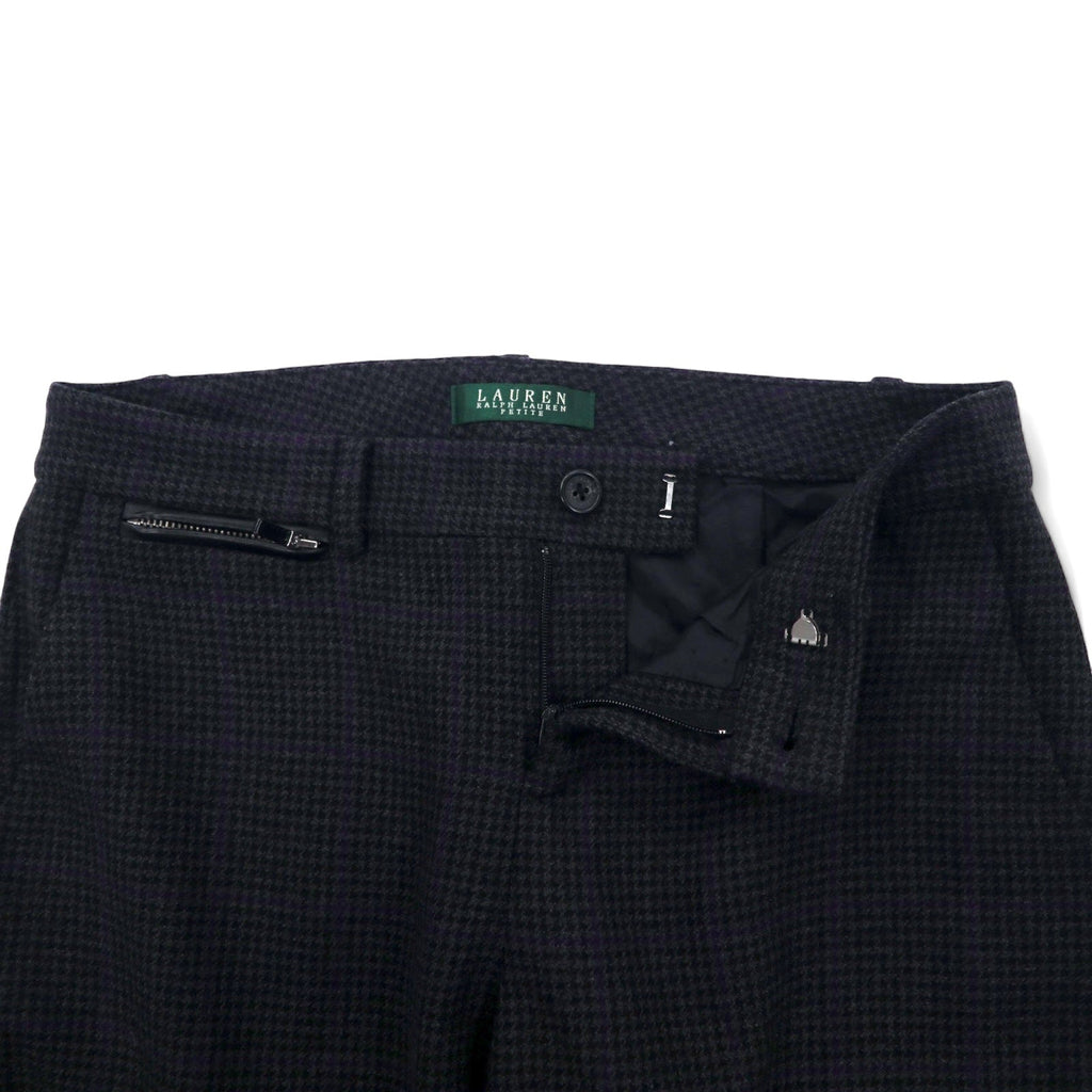LAUREN RALPH LAUREN Pantaloni a sigaretta anni '90 L grigi Principe di Galles lana