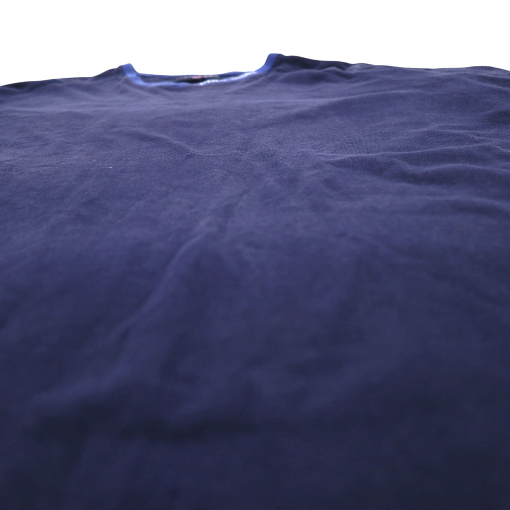 POLO SPORT RALPH LAUREN T-shirt scollo a V sbiadita anni '90 XXL Cotone Blu Navy Oversize