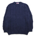 HIGHLAND HOME INDUSTRIES Maglione Aran Fisherman L Blu Navy Lana Made in UK