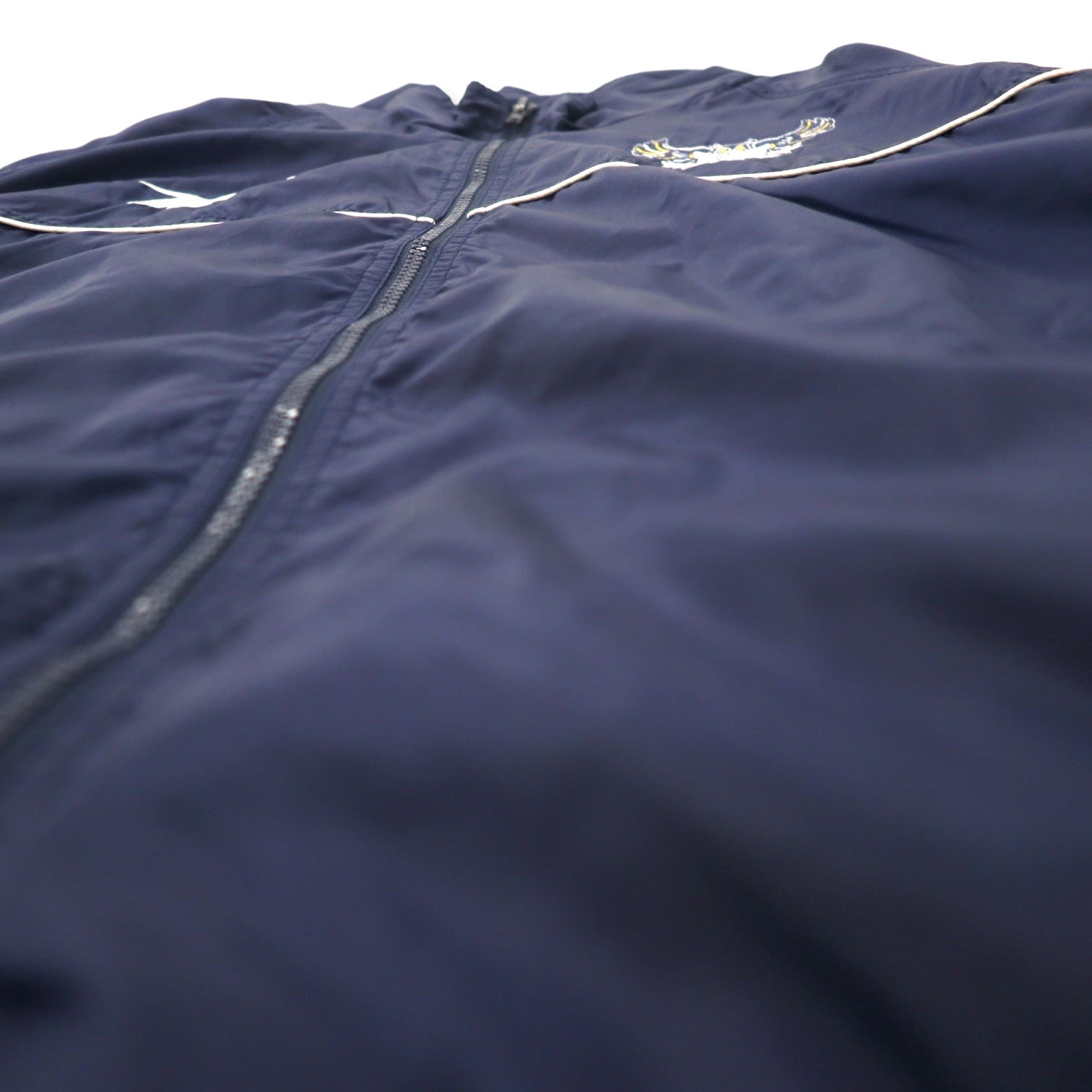 Reebok giacca in nylon anni '00 XL blu navy con ricamo logo Vector taglia grande