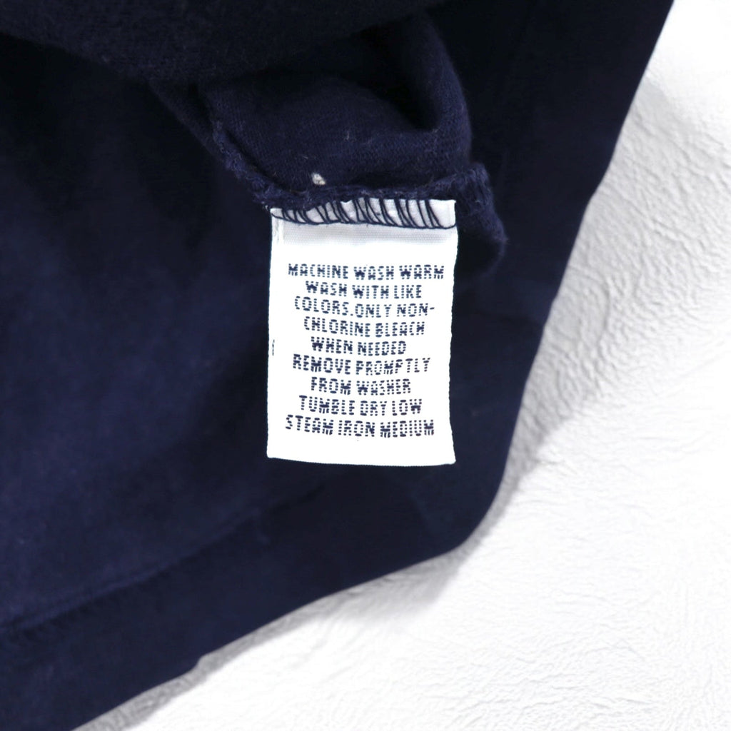 POLO SPORT RALPH LAUREN T-shirt scollo a V sbiadita anni '90 XXL Cotone Blu Navy Oversize