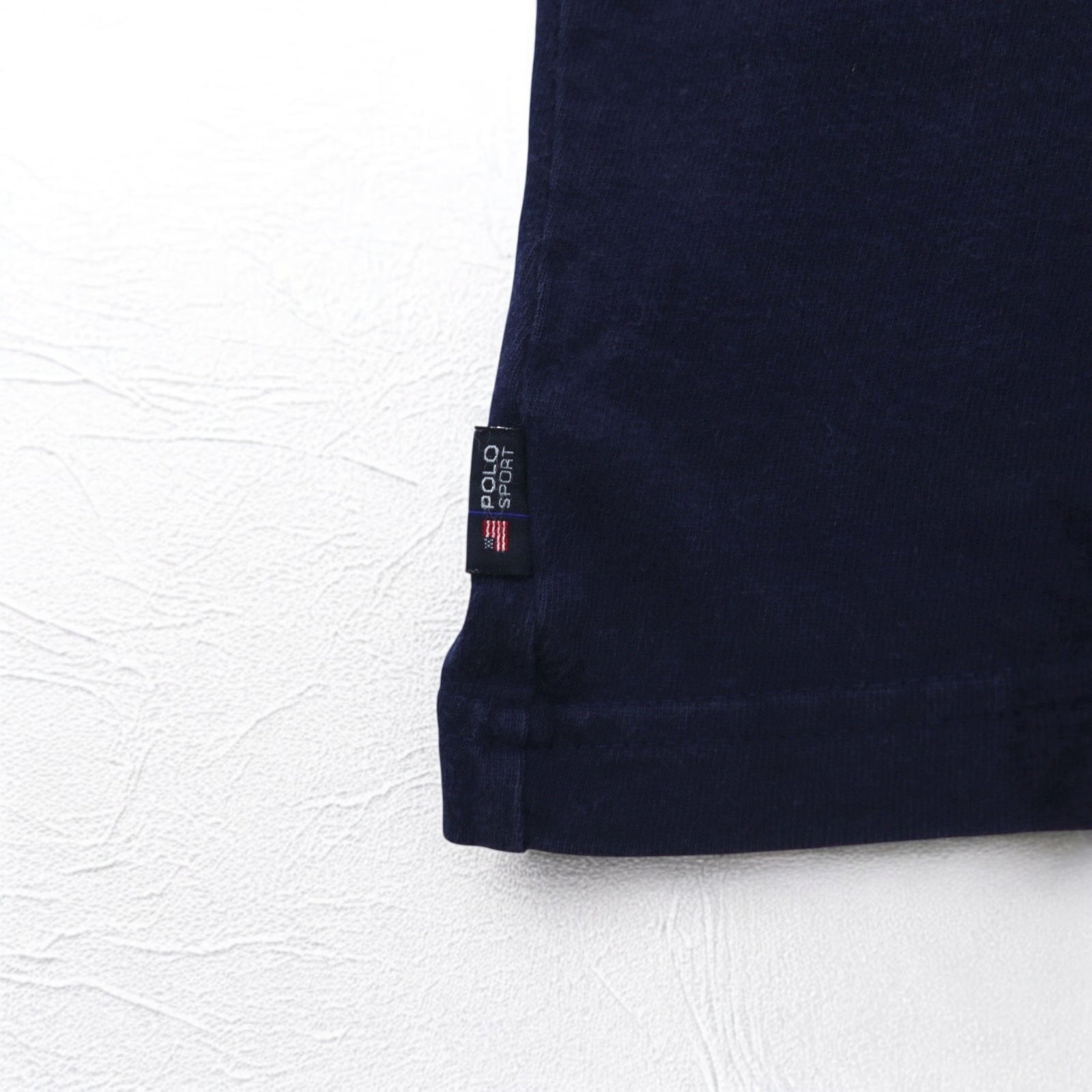 POLO SPORT RALPH LAUREN T-shirt scollo a V sbiadita anni '90 XXL Cotone Blu Navy Oversize