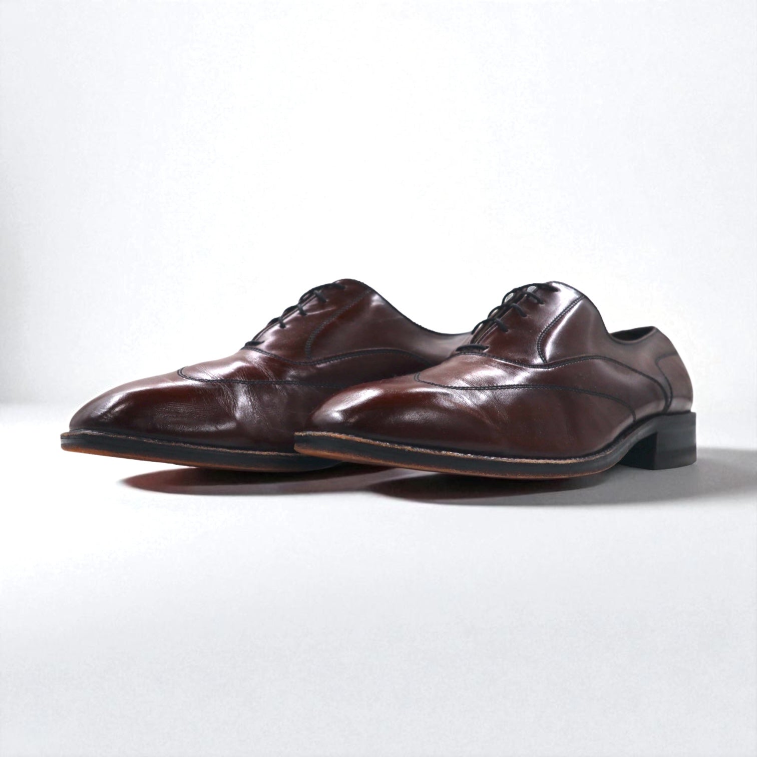 Scarpe eleganti stringate Sears EASY FLEX wingtip, Made in USA, 27 cm, pelle marrone