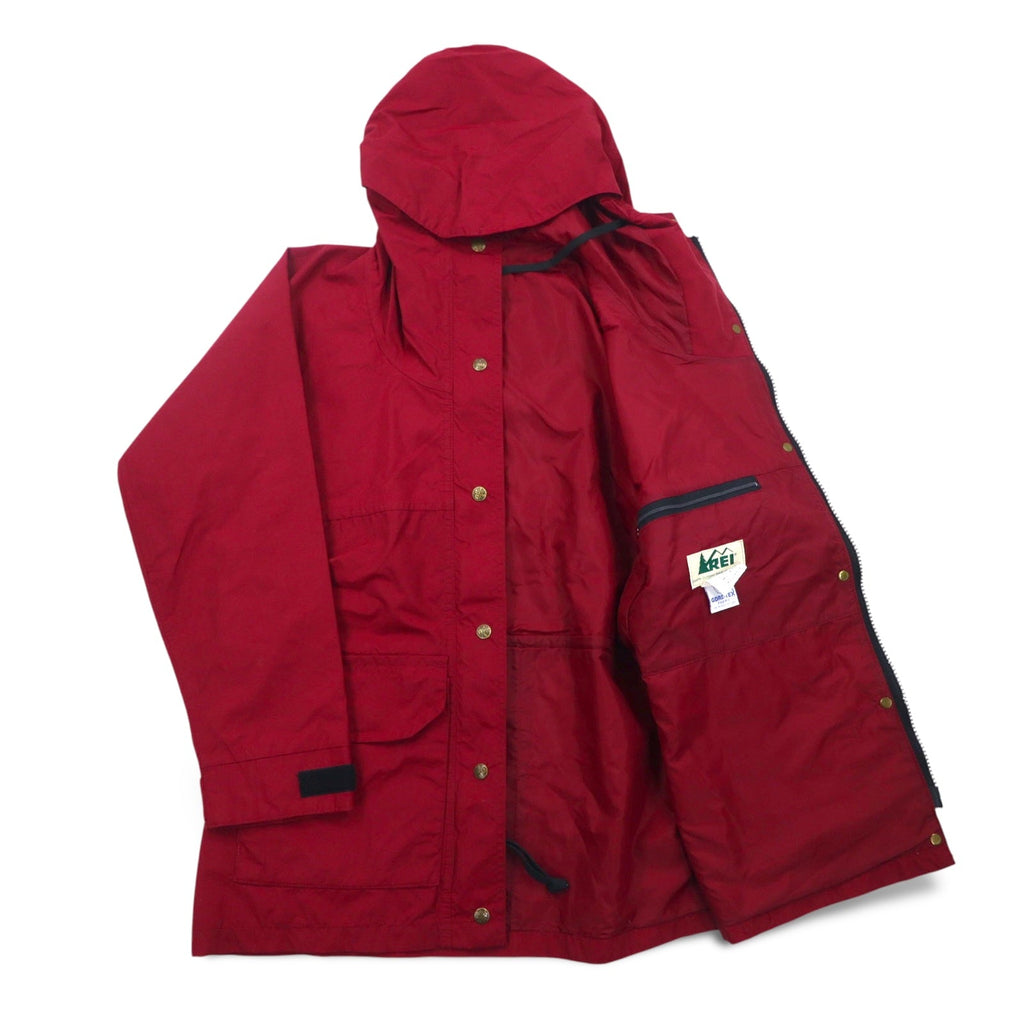REI anni '80 GORE-TEX Gore-Tex doppia zip giacca a vento M rosso nylon impermeabile etichetta bianca