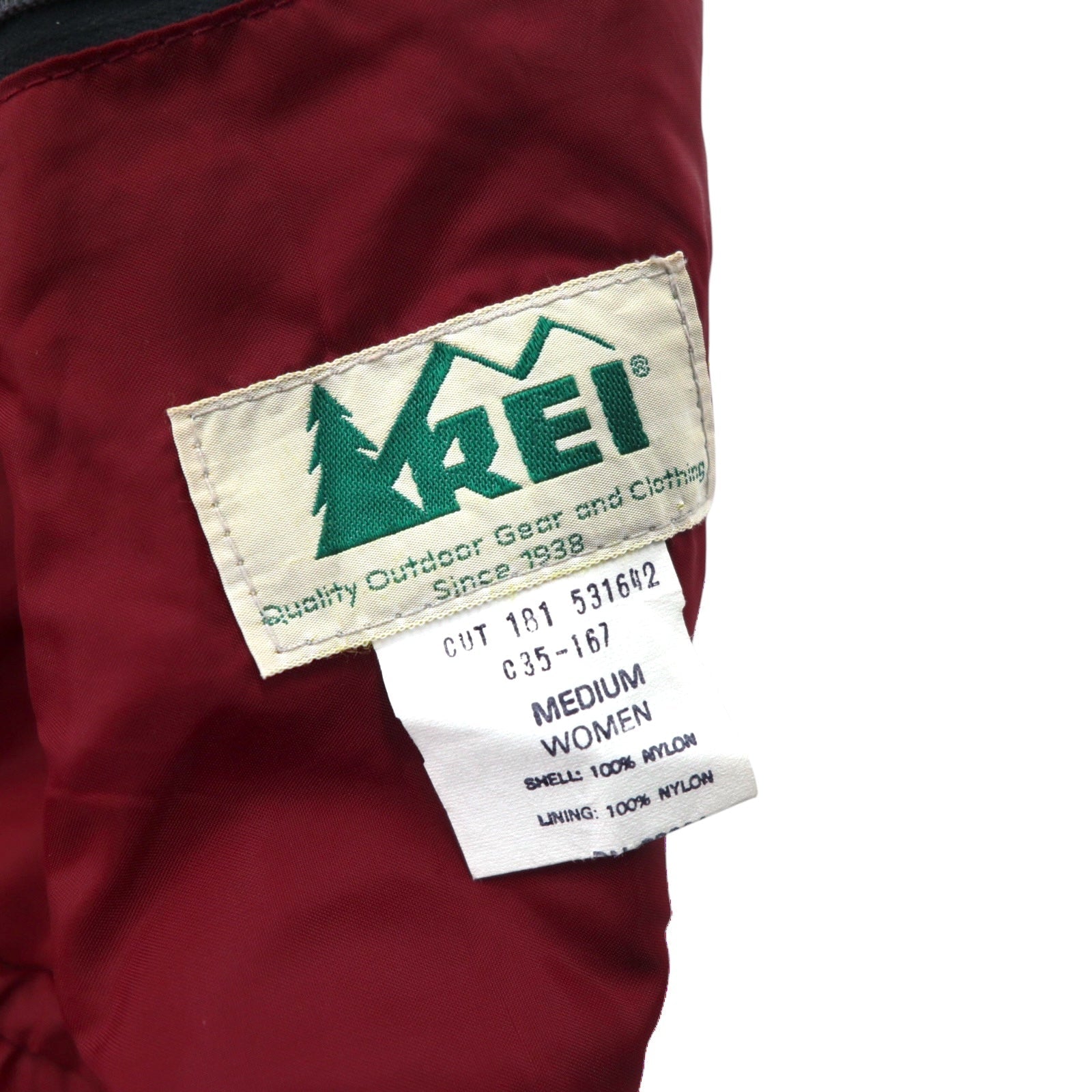 REI anni '80 GORE-TEX Gore-Tex doppia zip giacca a vento M rosso nylon impermeabile etichetta bianca