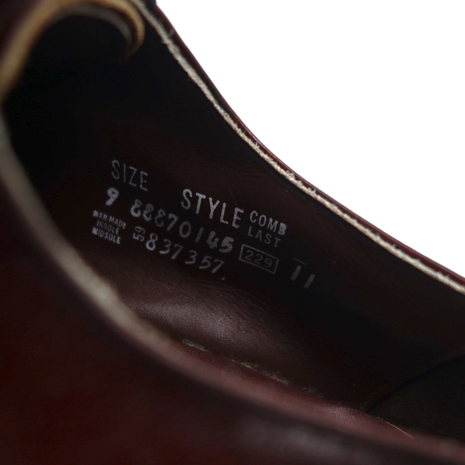 Scarpe eleganti stringate Sears EASY FLEX wingtip, Made in USA, 27 cm, pelle marrone