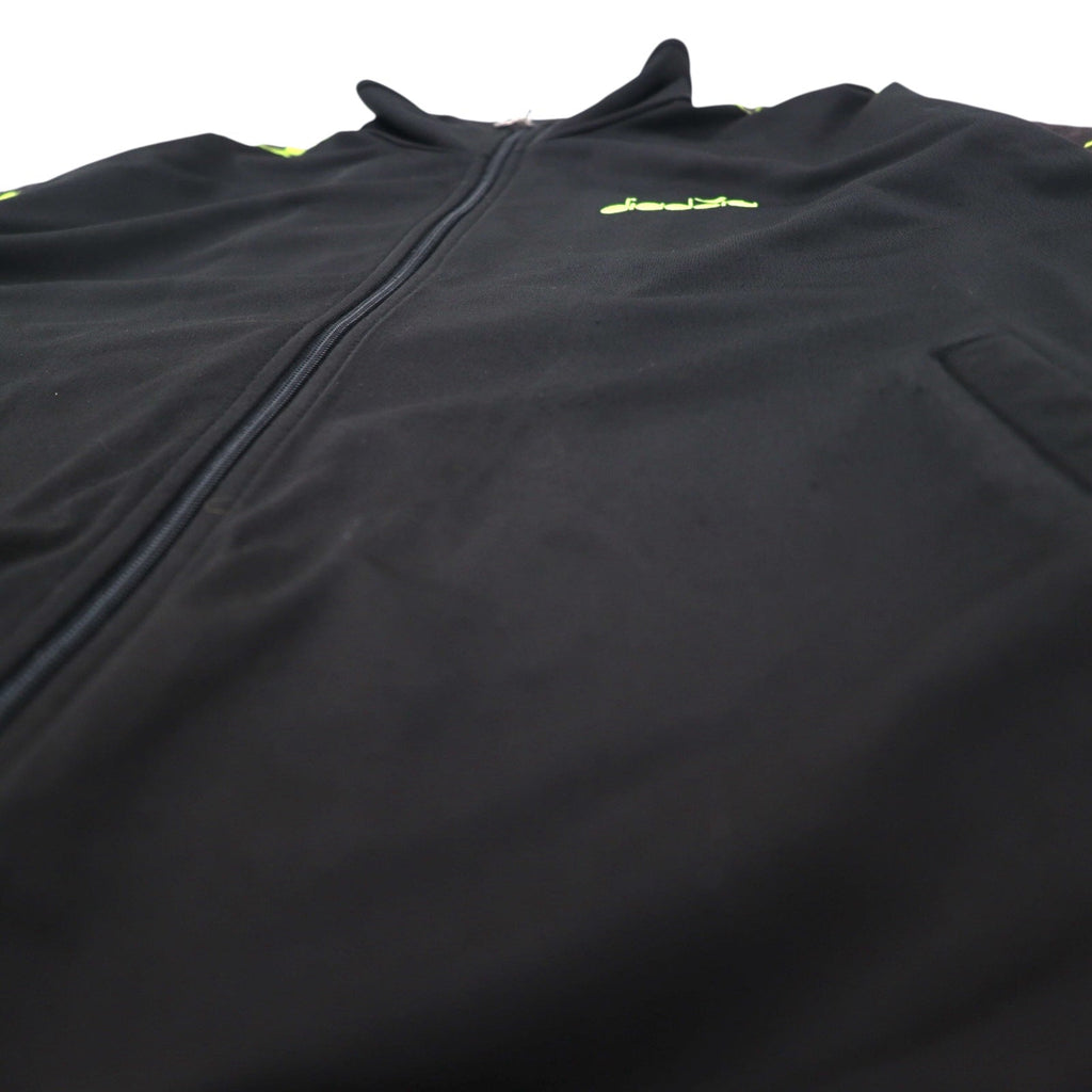 DIADORA 90年代 トラックジャケット ジャージ XL ブラック ロゴ テープ サイドライン