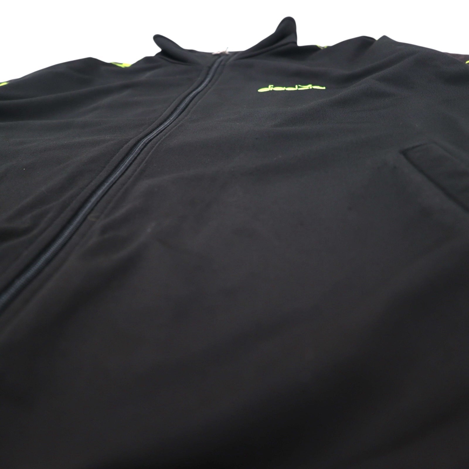DIADORA 90年代 トラックジャケット ジャージ XL ブラック ロゴ テープ サイドライン