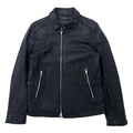 Bark Tannage (nano universe) Giacca da motociclista in pelle di capra, modello singolo, taglia 48, nera, con doppia zip