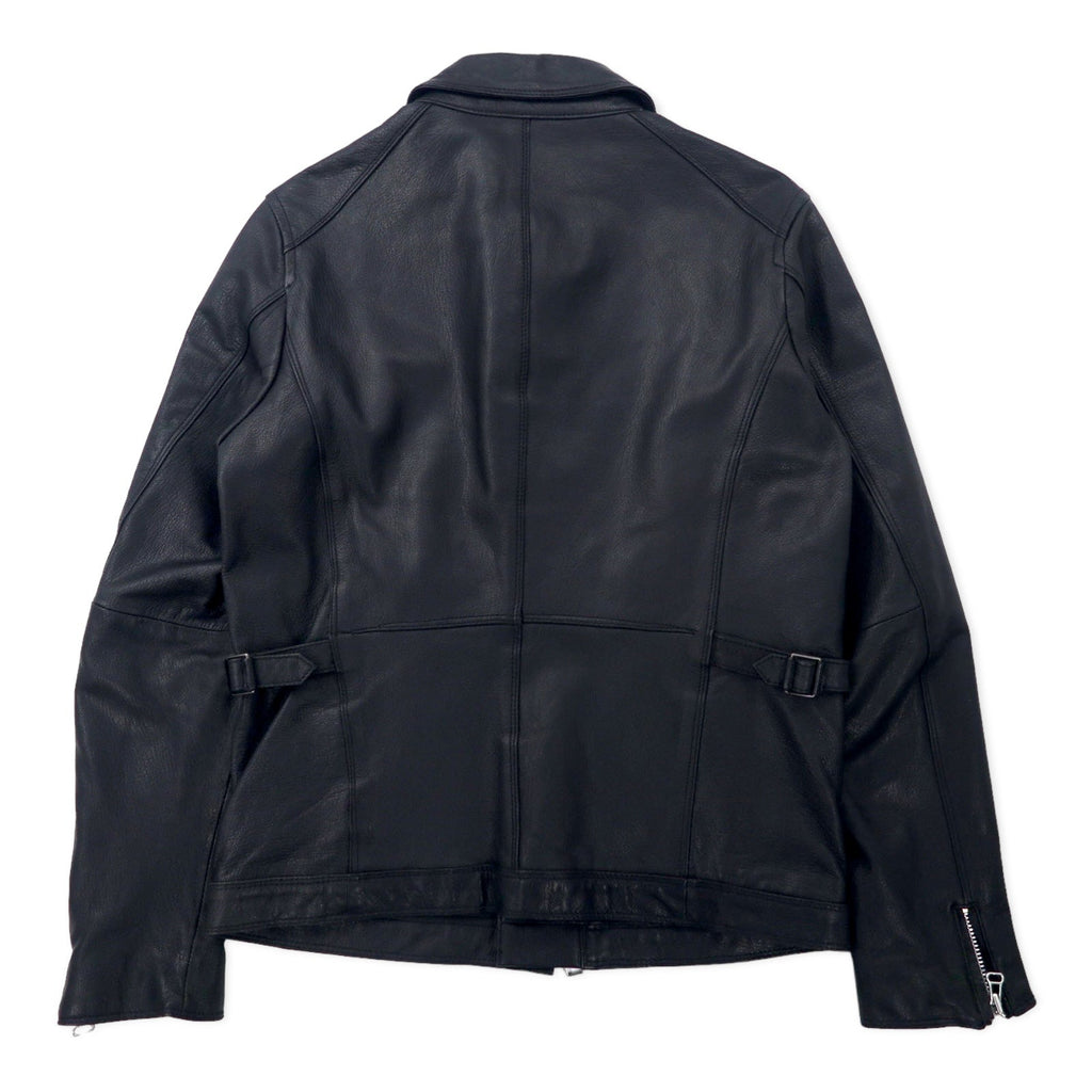 Bark Tannage (nano universe) Giacca da motociclista in pelle di capra, modello singolo, taglia 48, nera, con doppia zip