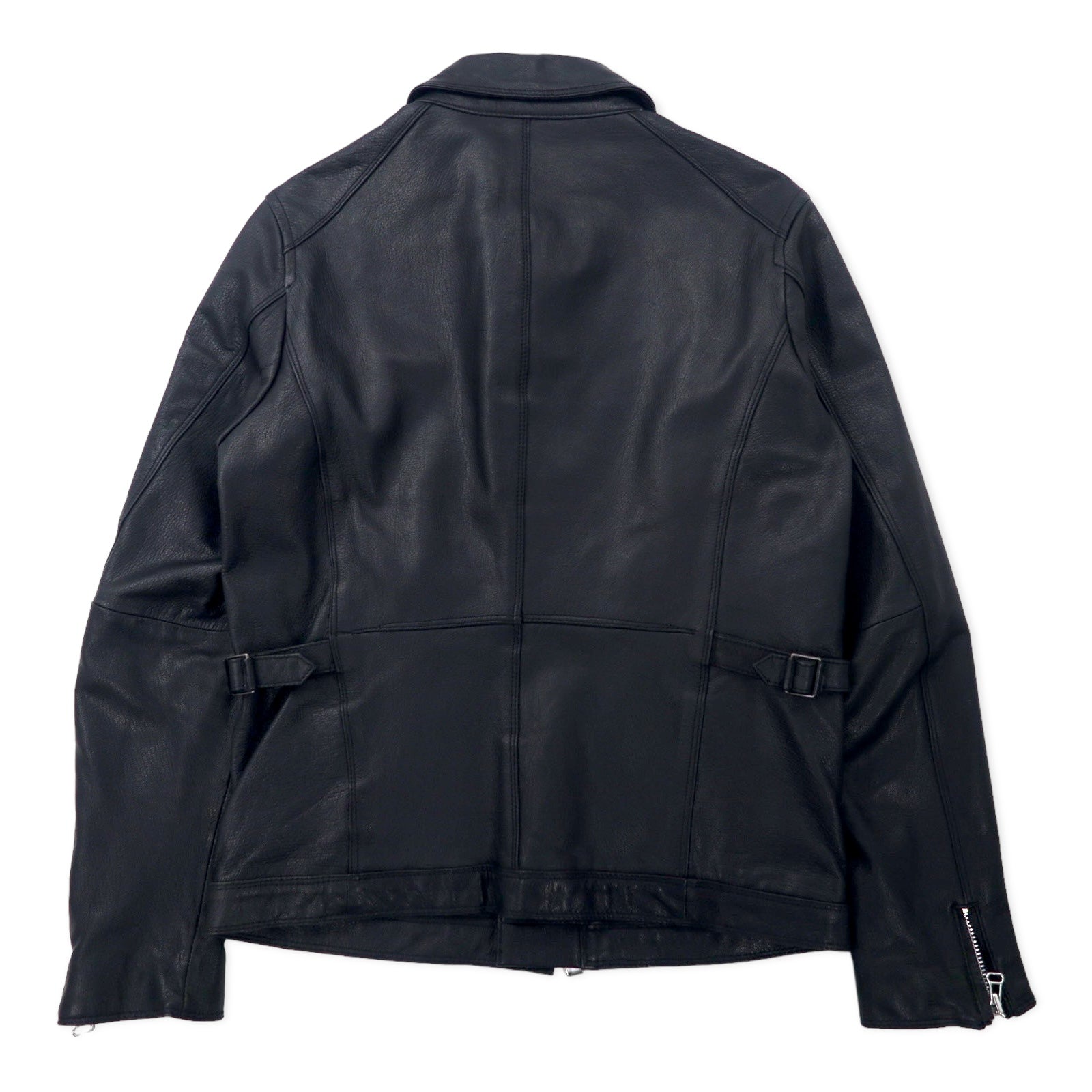 Bark Tannage (nano universe) Giacca da motociclista in pelle di capra, modello singolo, taglia 48, nera, con doppia zip
