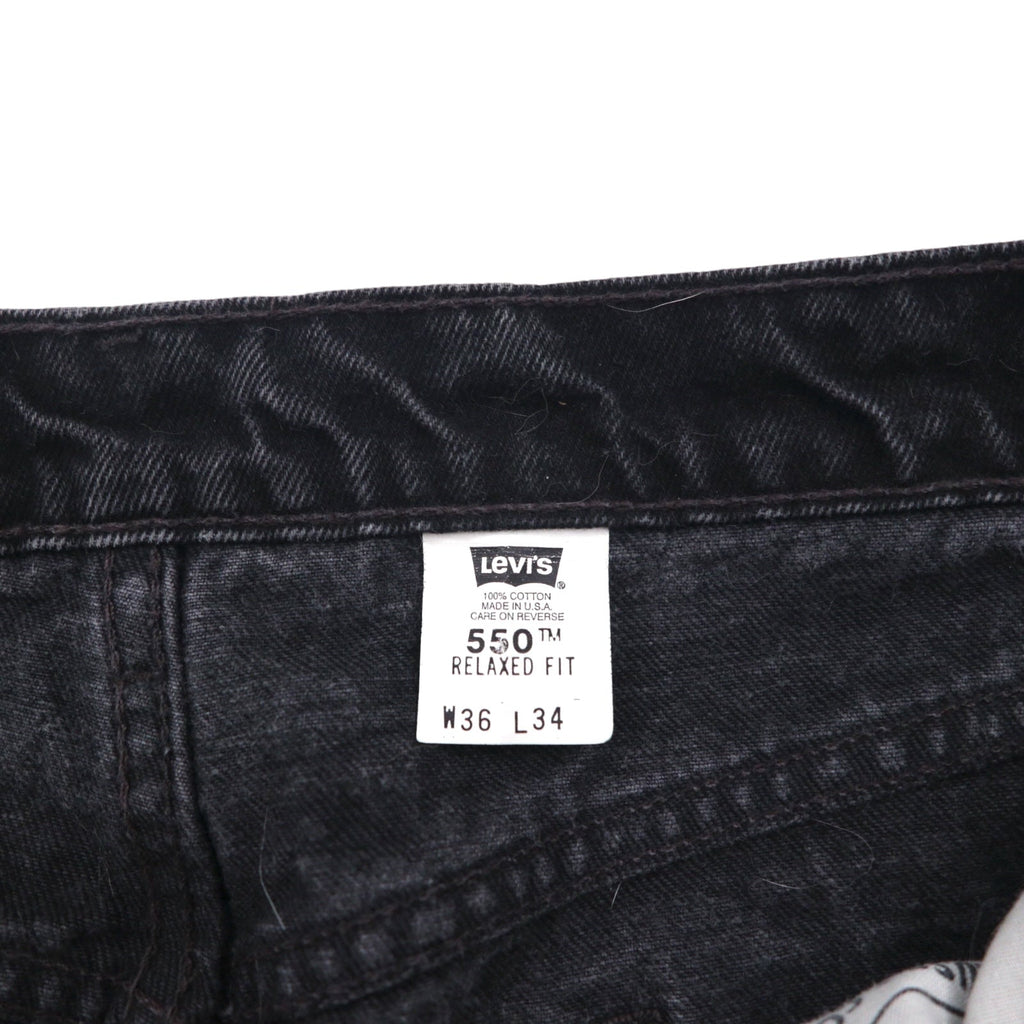 Levi's 90年代 USA製 550 バギー テーパード デニムパンツ ジーンズ L ブラック RELAXED FIT 550-0260