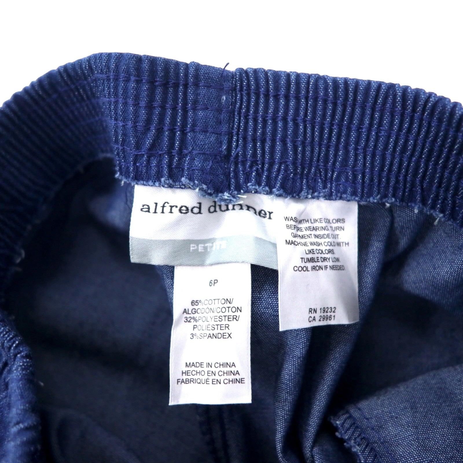 alfred dunner pantaloni in denim easy 6 tasche blu cotone elasticizzato mai indossati