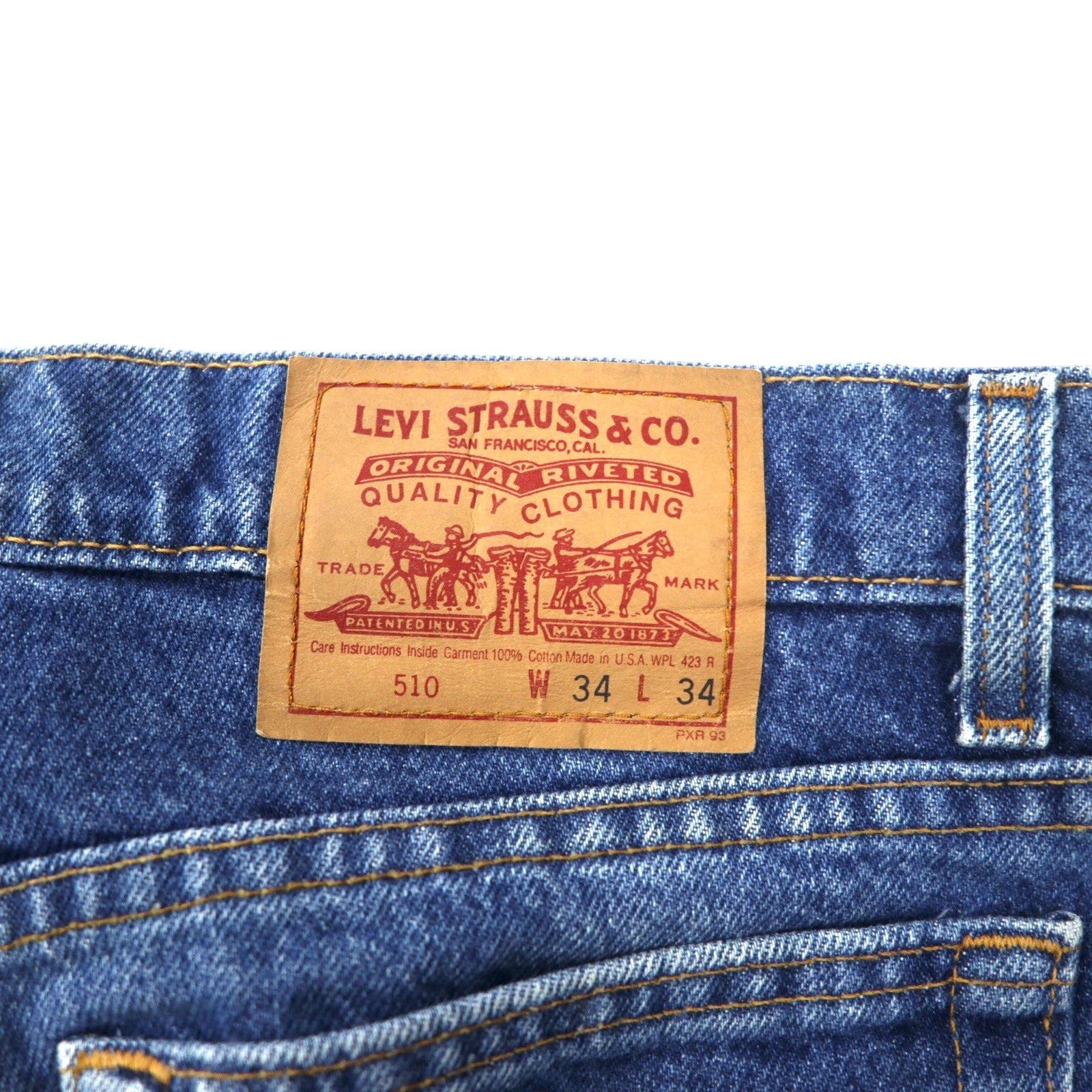 Levi's USA 90s Jeans 34 Blu Cotone Chiusura a zip 510-0217