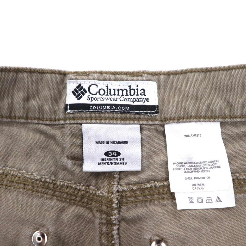 Columbia Canvas Hiking Cargo Pants Pantaloni da carpentiere cargo L Beige AM8275