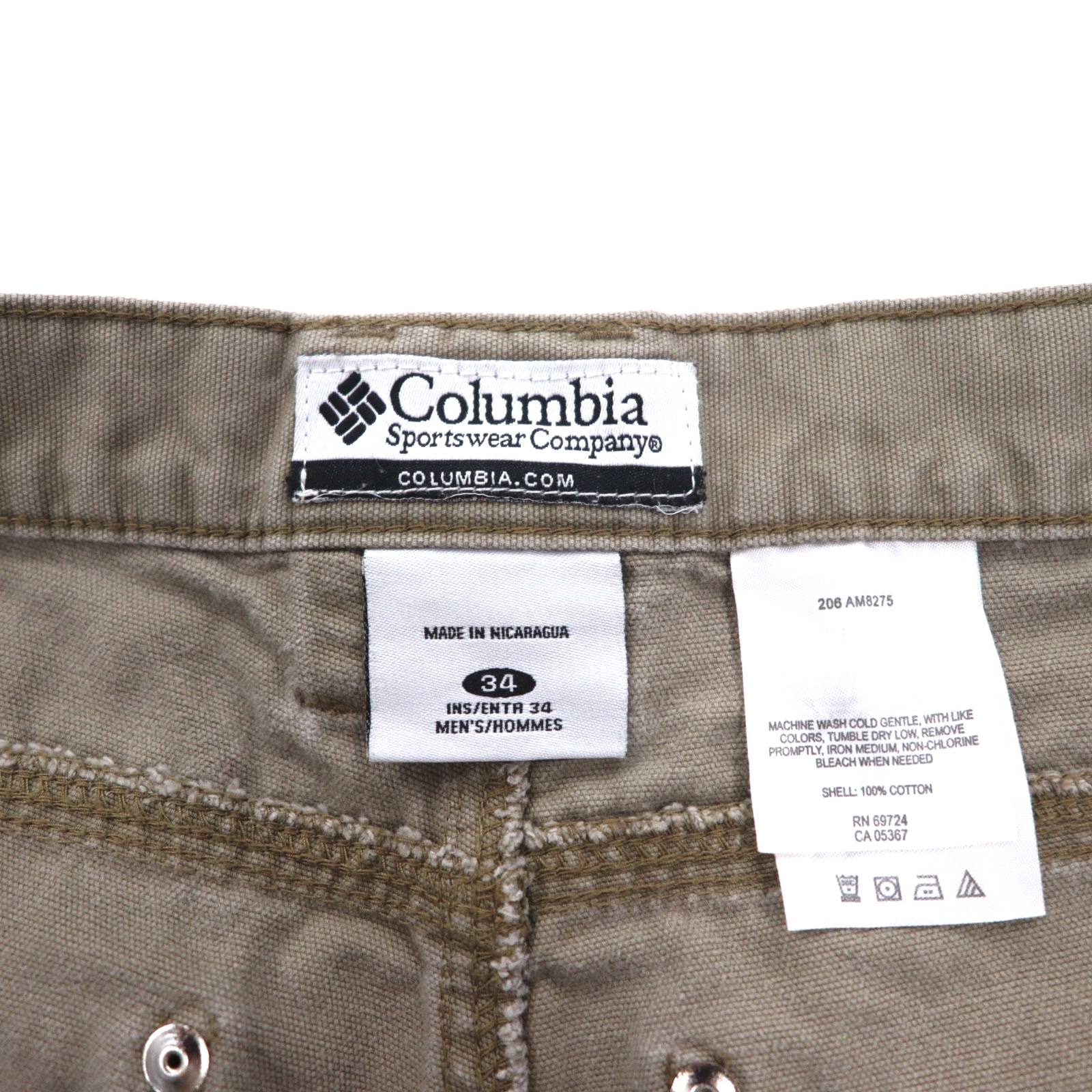 Columbia Canvas Hiking Cargo Pants Pantaloni da carpentiere cargo L Beige AM8275
