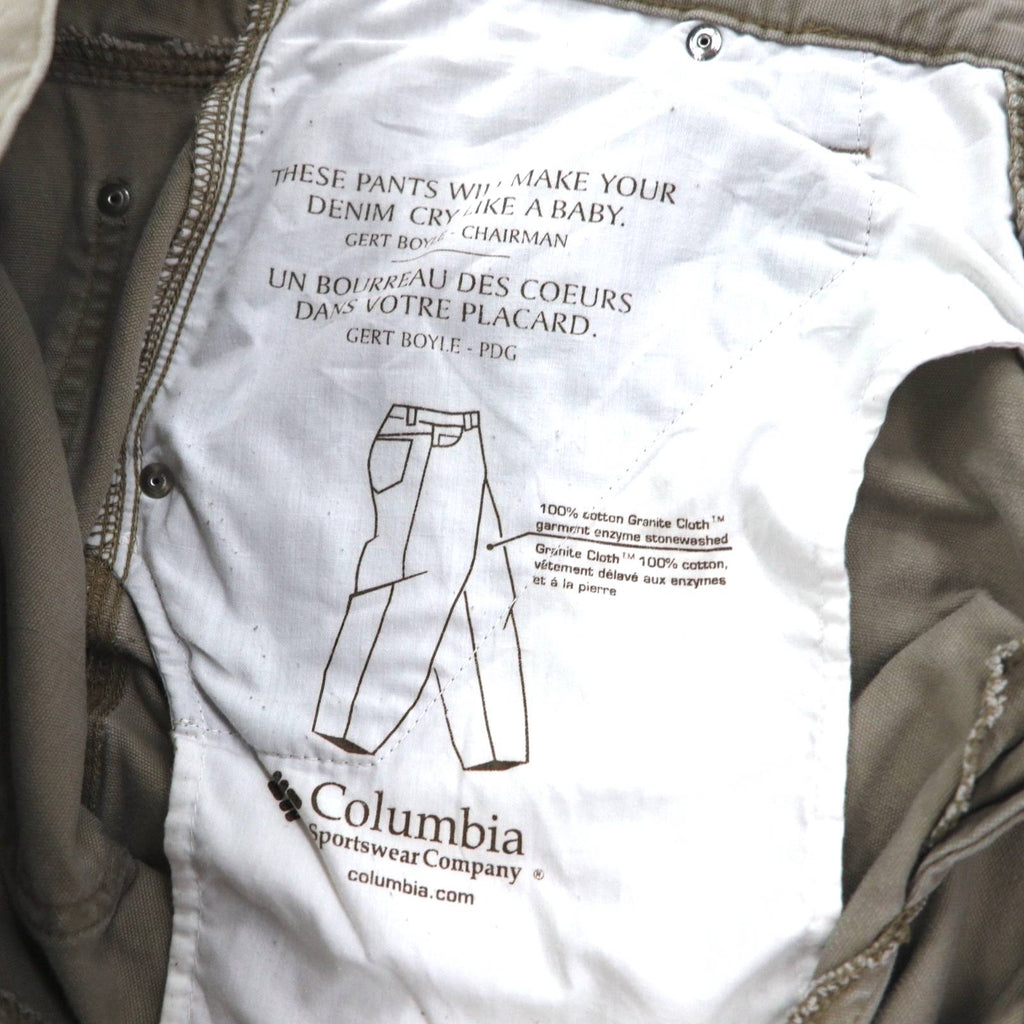 Columbia Canvas Hiking Cargo Pants Pantaloni da carpentiere cargo L Beige AM8275
