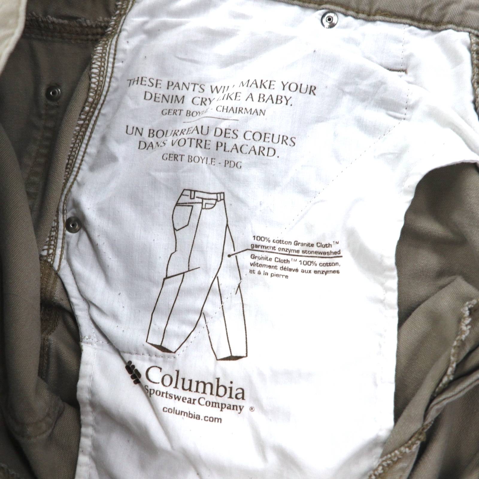 Columbia Canvas Hiking Cargo Pants Pantaloni da carpentiere cargo L Beige AM8275