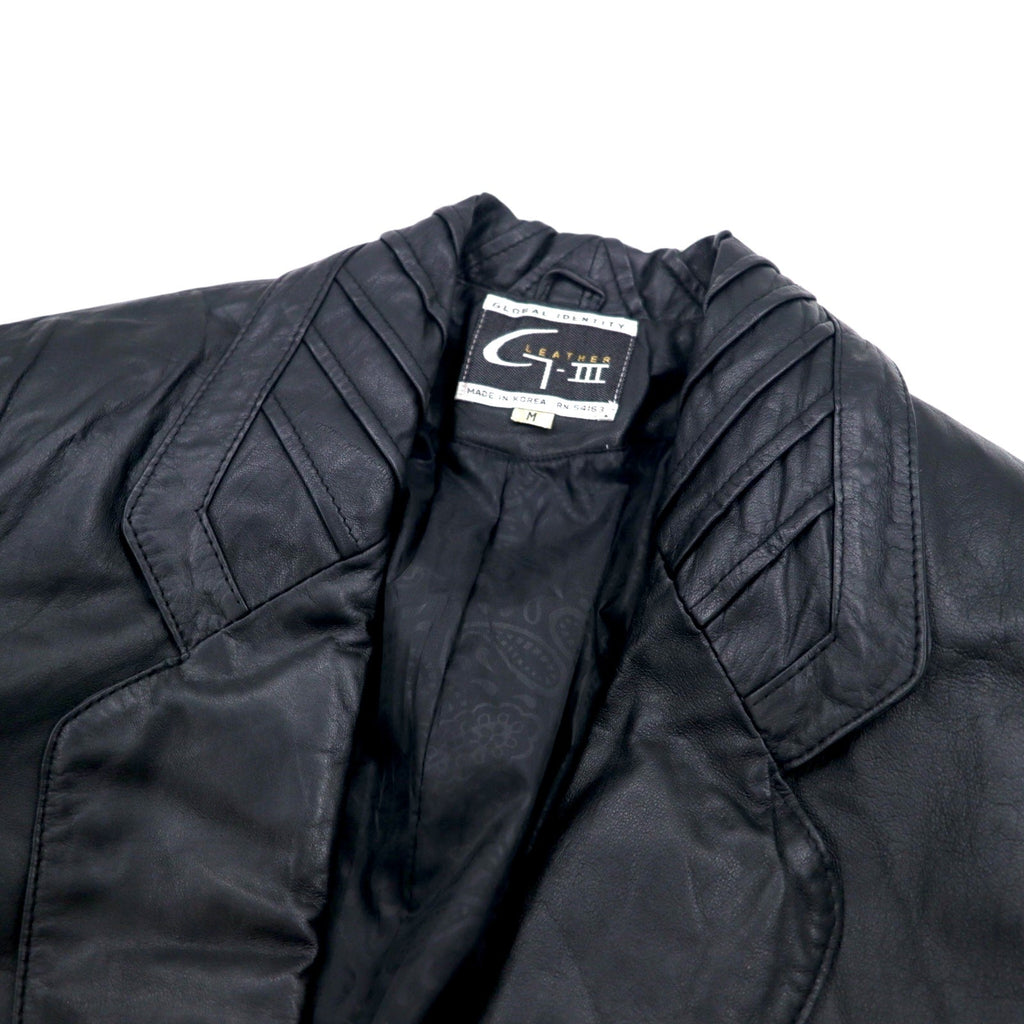 90年代 GLOBAL IDENTITY G-Ⅲ LEATHER レザー チェスターコート M ブラック レザー 裏地ペイズリー