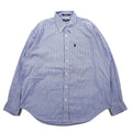 TOMMY HILFIGER anni '90 camicia button-down oversize L blu a righe cotone