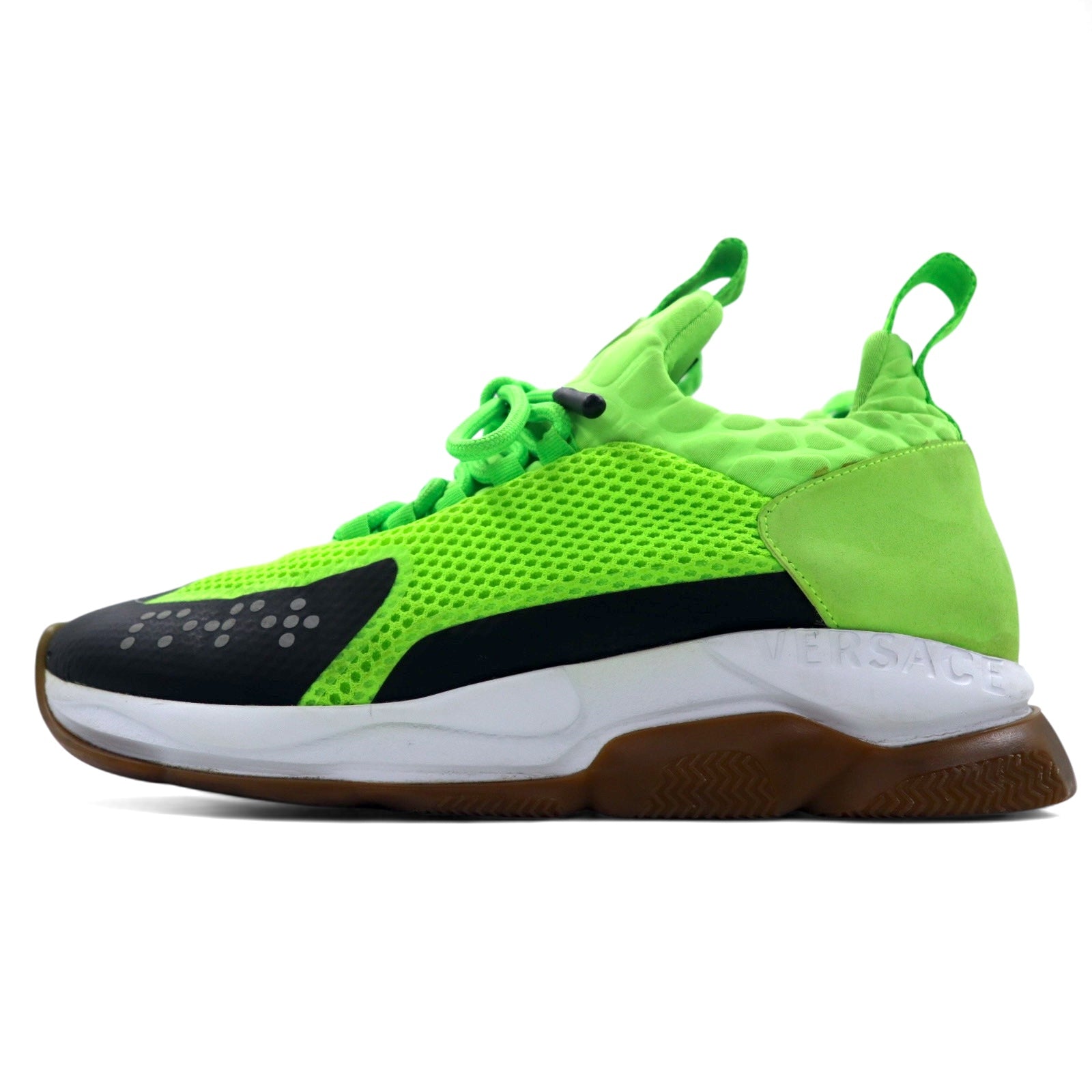 VERSACE Sneakers Chain Reaction 29 cm Verdi in mesh, Prodotto in Italia