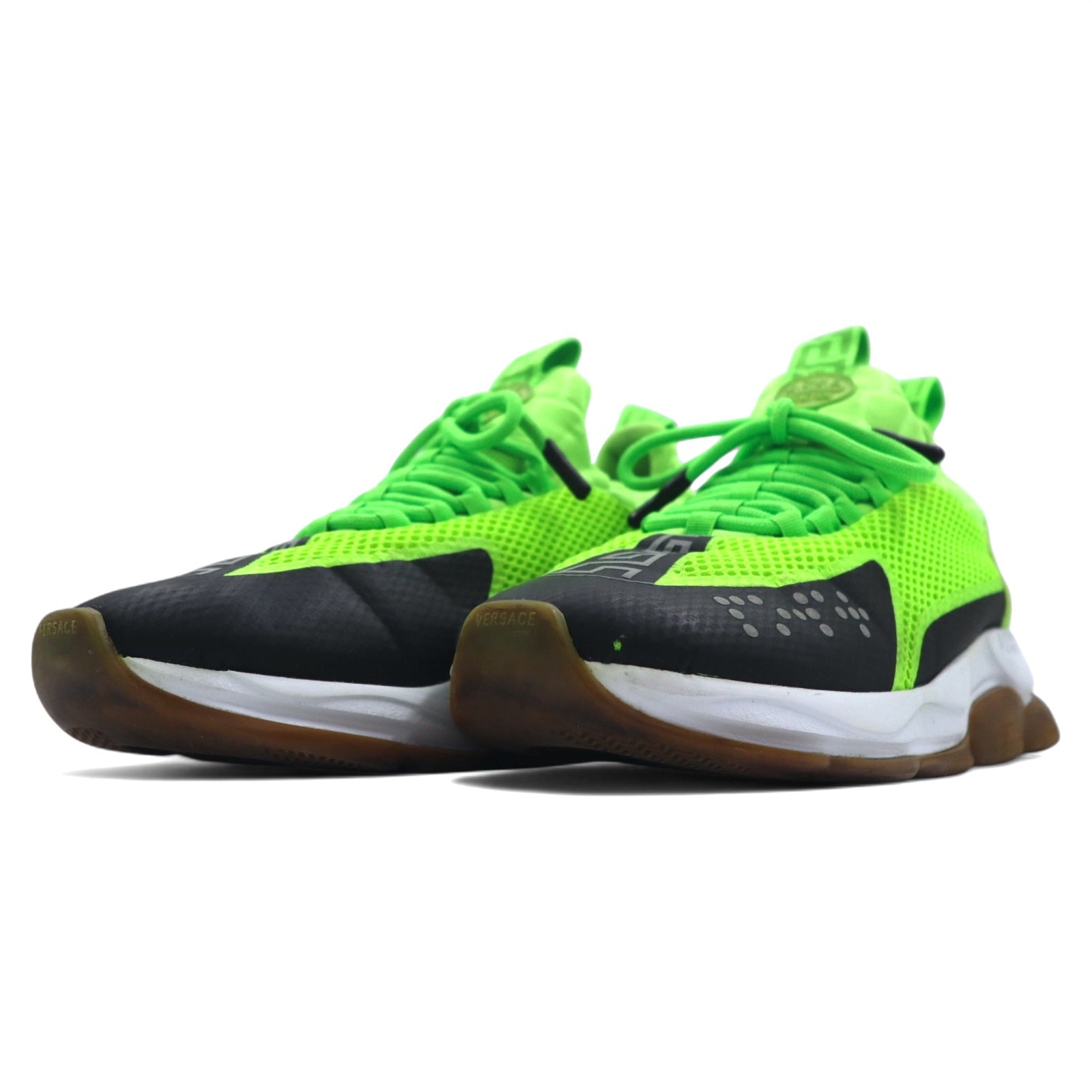 VERSACE Sneakers Chain Reaction 29 cm Verdi in mesh, Prodotto in Italia