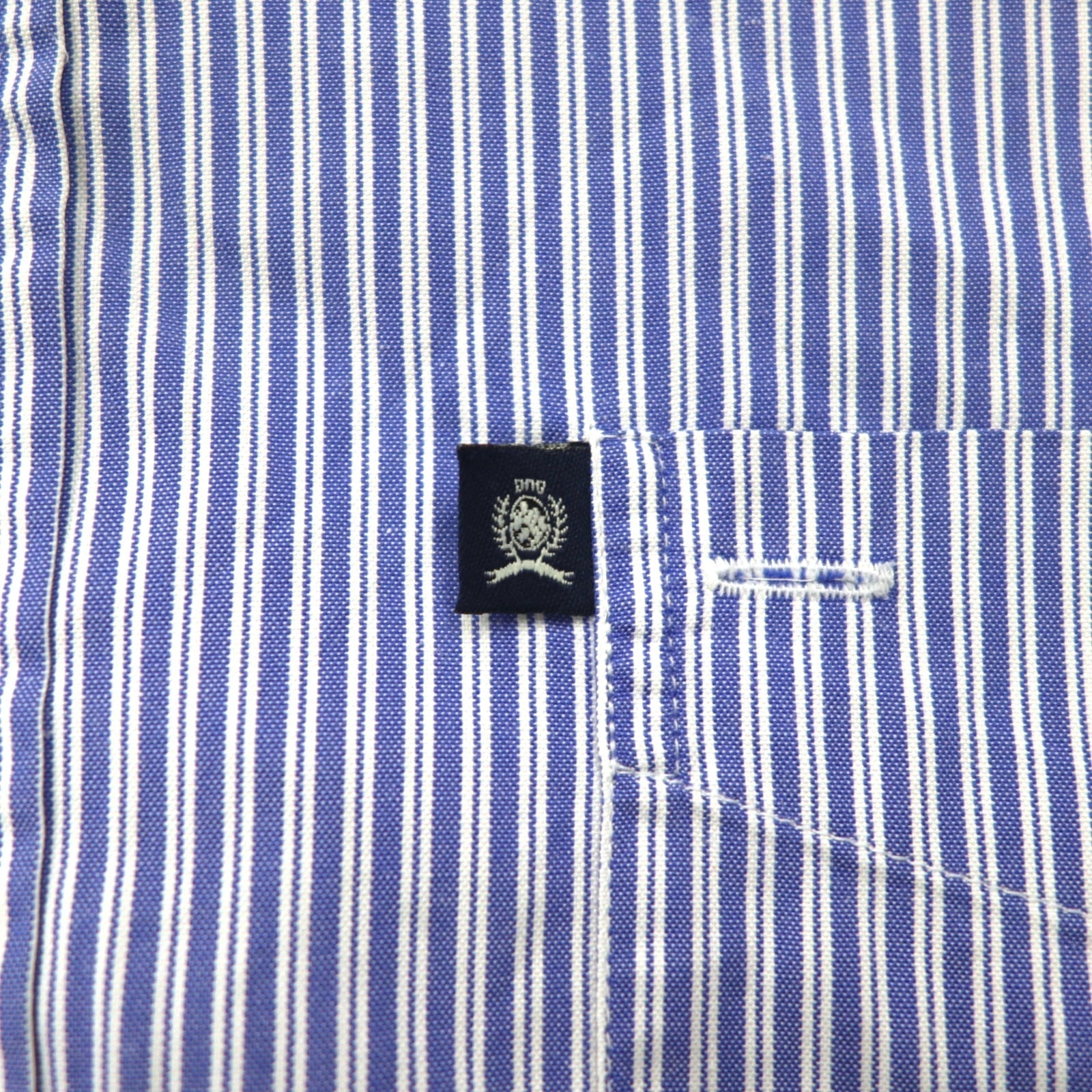 TOMMY HILFIGER anni '90 camicia button-down oversize L blu a righe cotone