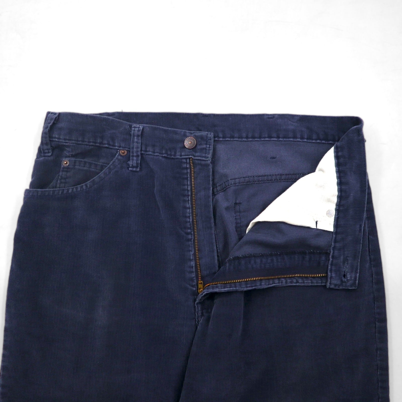Levi's 80年代 USA製 517 ブーツカット コーデュロイ チノパンツ L ネイビー 1517 42TALON ボタン裏513 白タブ