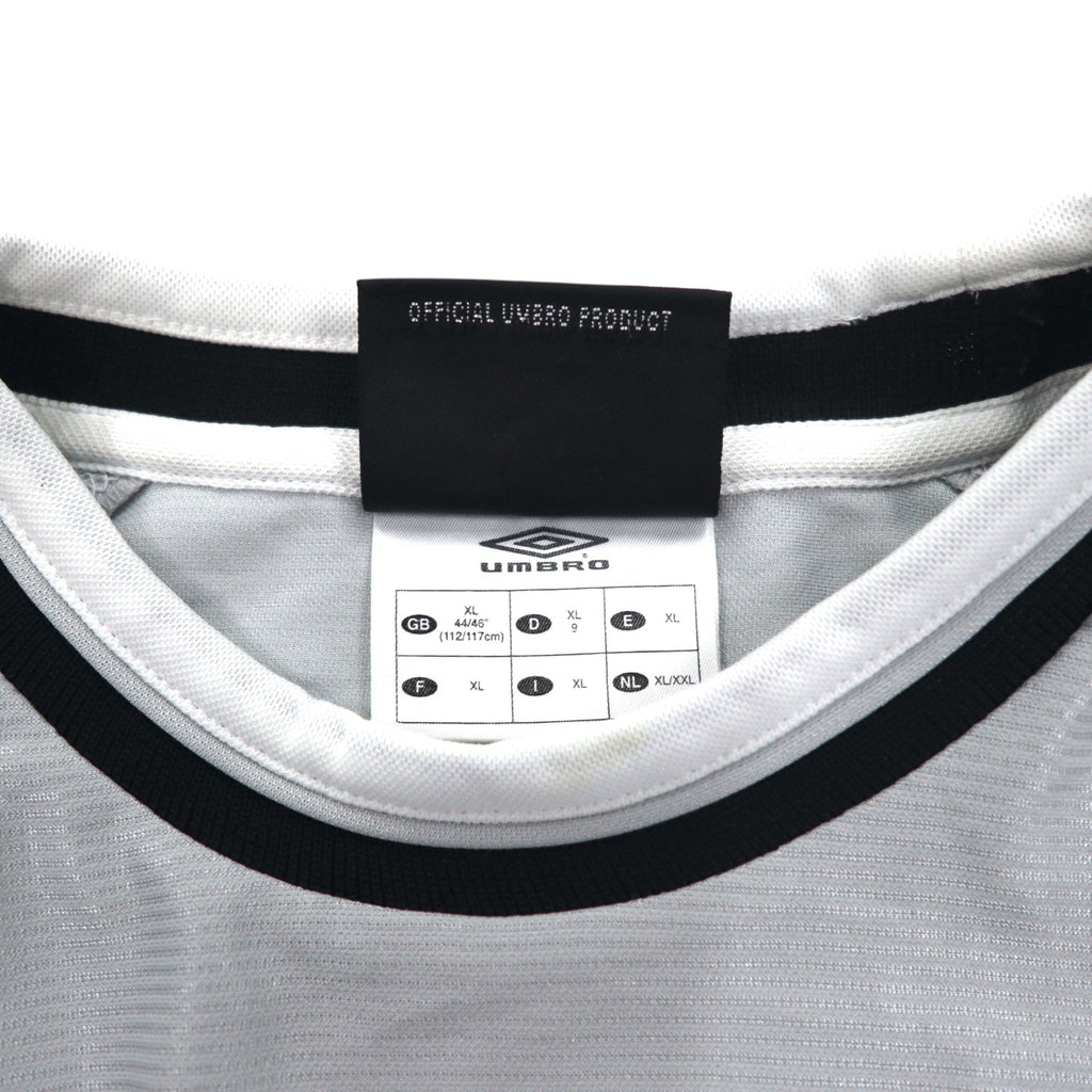 UMBRO Anni 2000 Maglia da Calcio T-shirt XL Grigio Poliestere Logo ricamato