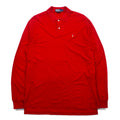 Polo by Ralph Lauren anni '90, polo a maniche lunghe, taglia L, rossa, in pima cotton piqué, con piccolo pony ricamato, made in Perù.