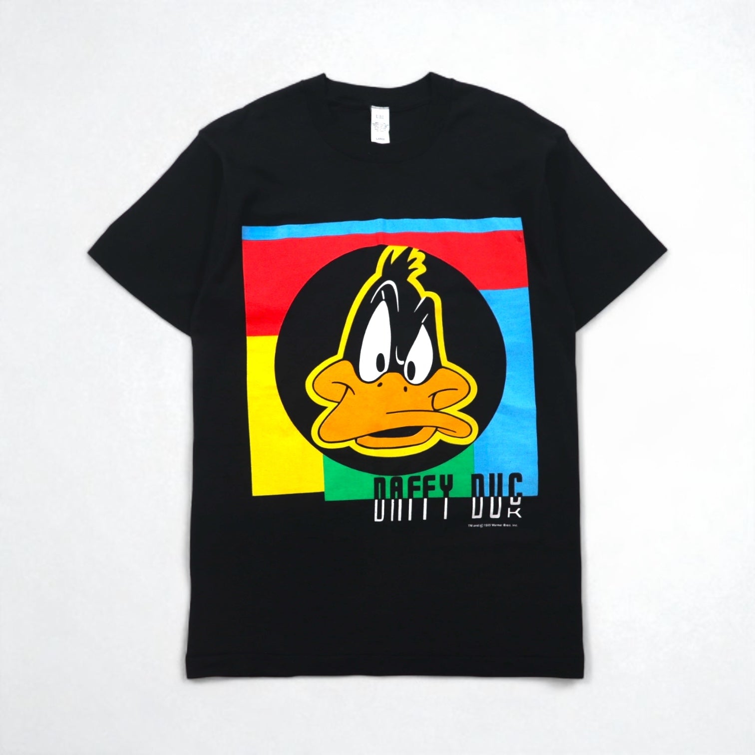 Warner Bros. anni '80 Made in USA DAFFY DUCK T-shirt a punto singolo L Nero Stampa personaggi