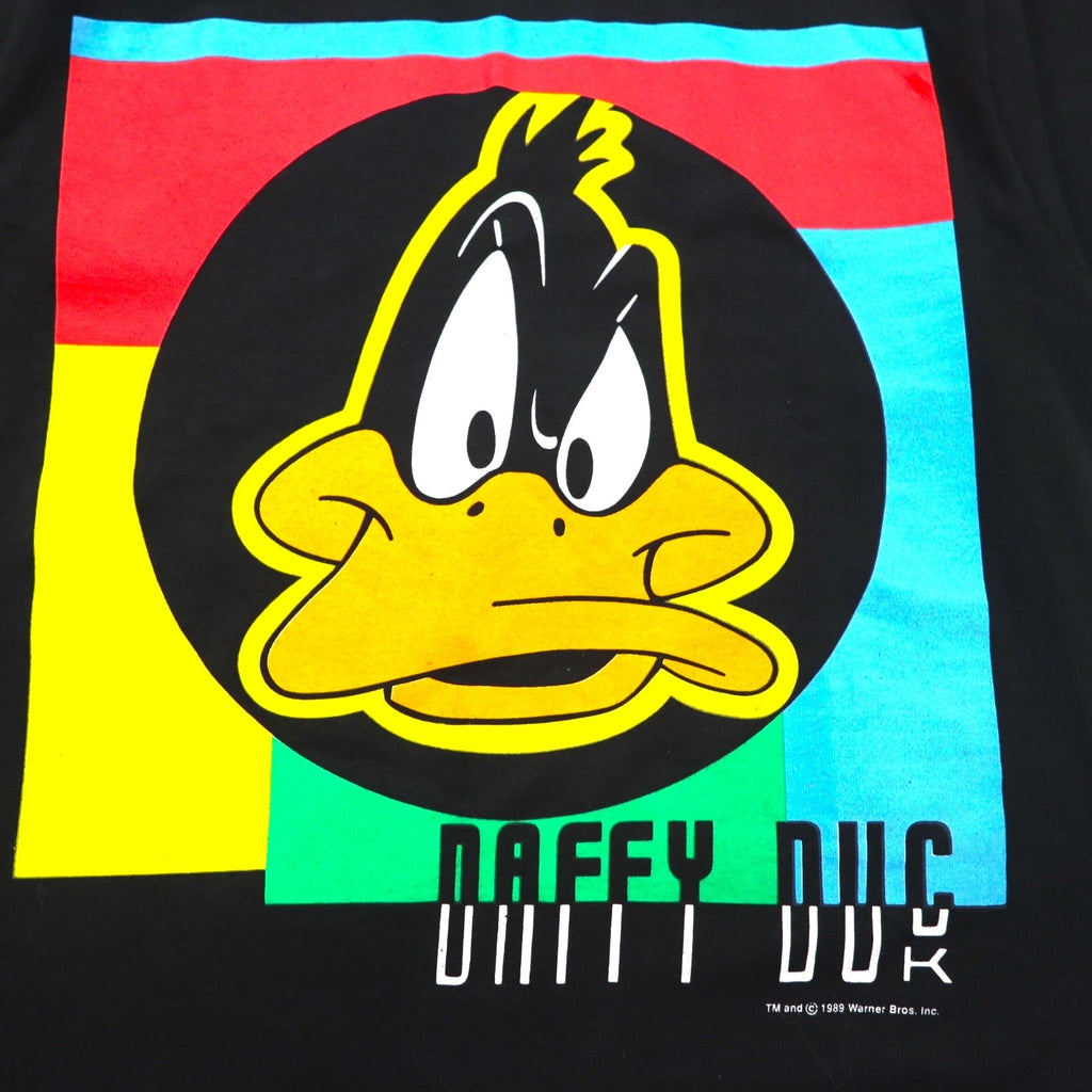 Warner Bros. anni '80 Made in USA DAFFY DUCK T-shirt a punto singolo L Nero Stampa personaggi