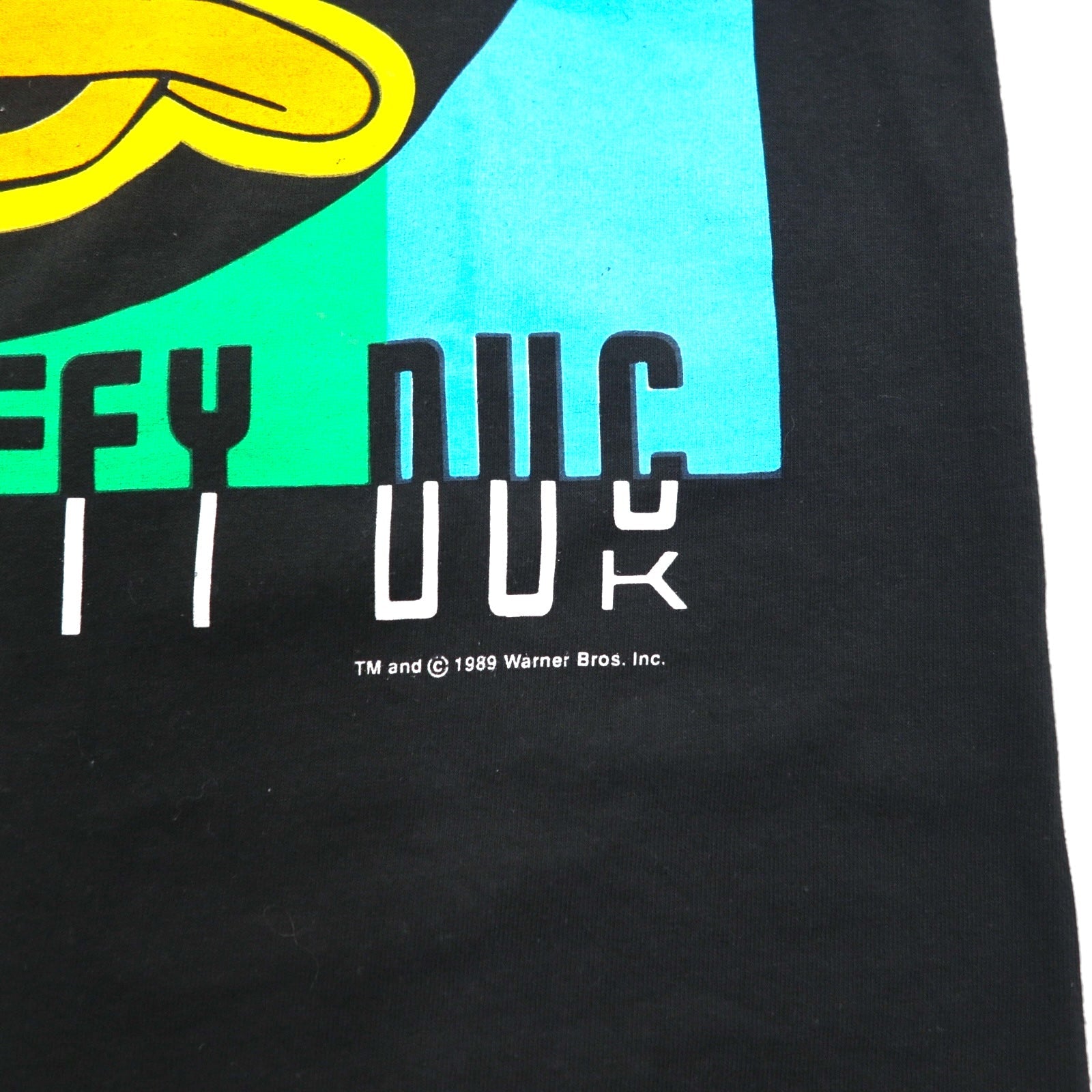 Warner Bros. anni '80 Made in USA DAFFY DUCK T-shirt a punto singolo L Nero Stampa personaggi
