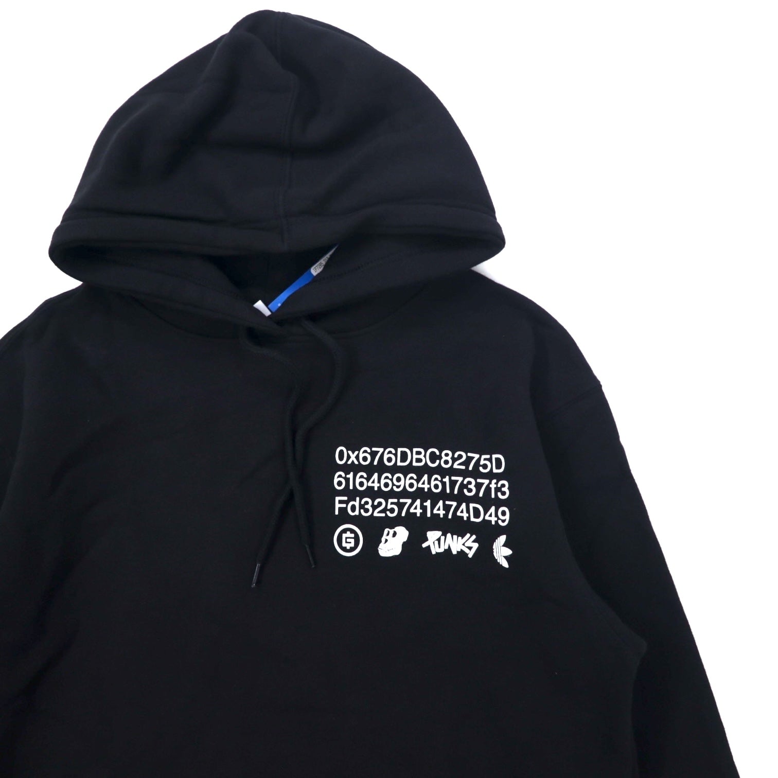 Felpa con cappuccio adidas originals × BAYC × PUNKS, taglia XS, colore nero, in cotone felpato, mai usata, edizione limitata per i possessori di NFT.