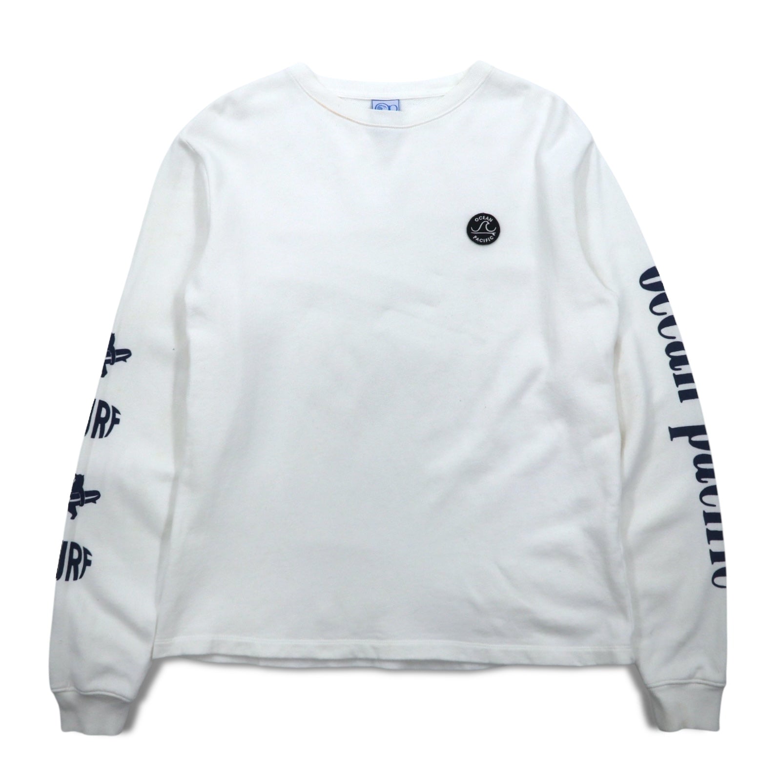 Ocean Pacific T-shirt a maniche lunghe M bianco cotone stampa sulle maniche