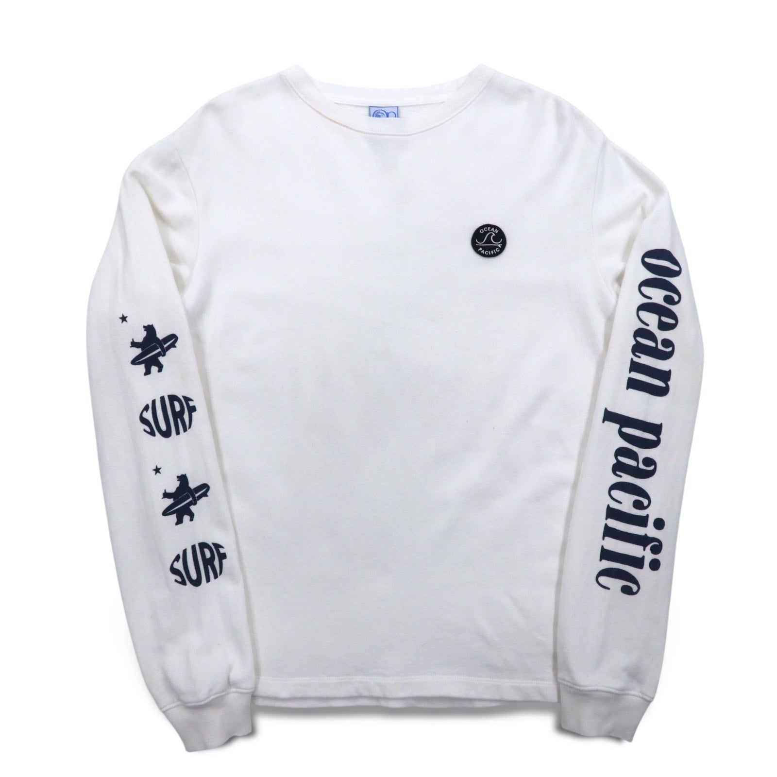 Ocean Pacific T-shirt a maniche lunghe M bianco cotone stampa sulle maniche