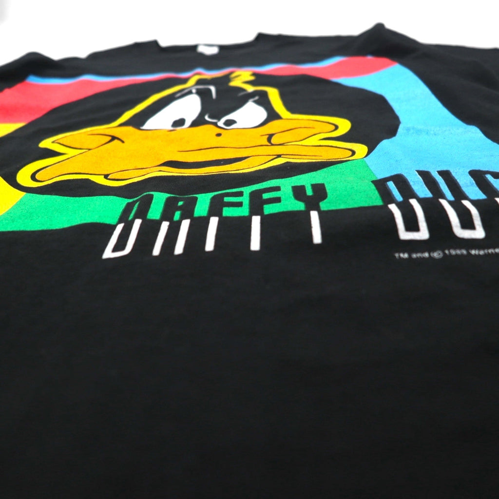 Warner Bros. anni '80 Made in USA DAFFY DUCK T-shirt a punto singolo L Nero Stampa personaggi