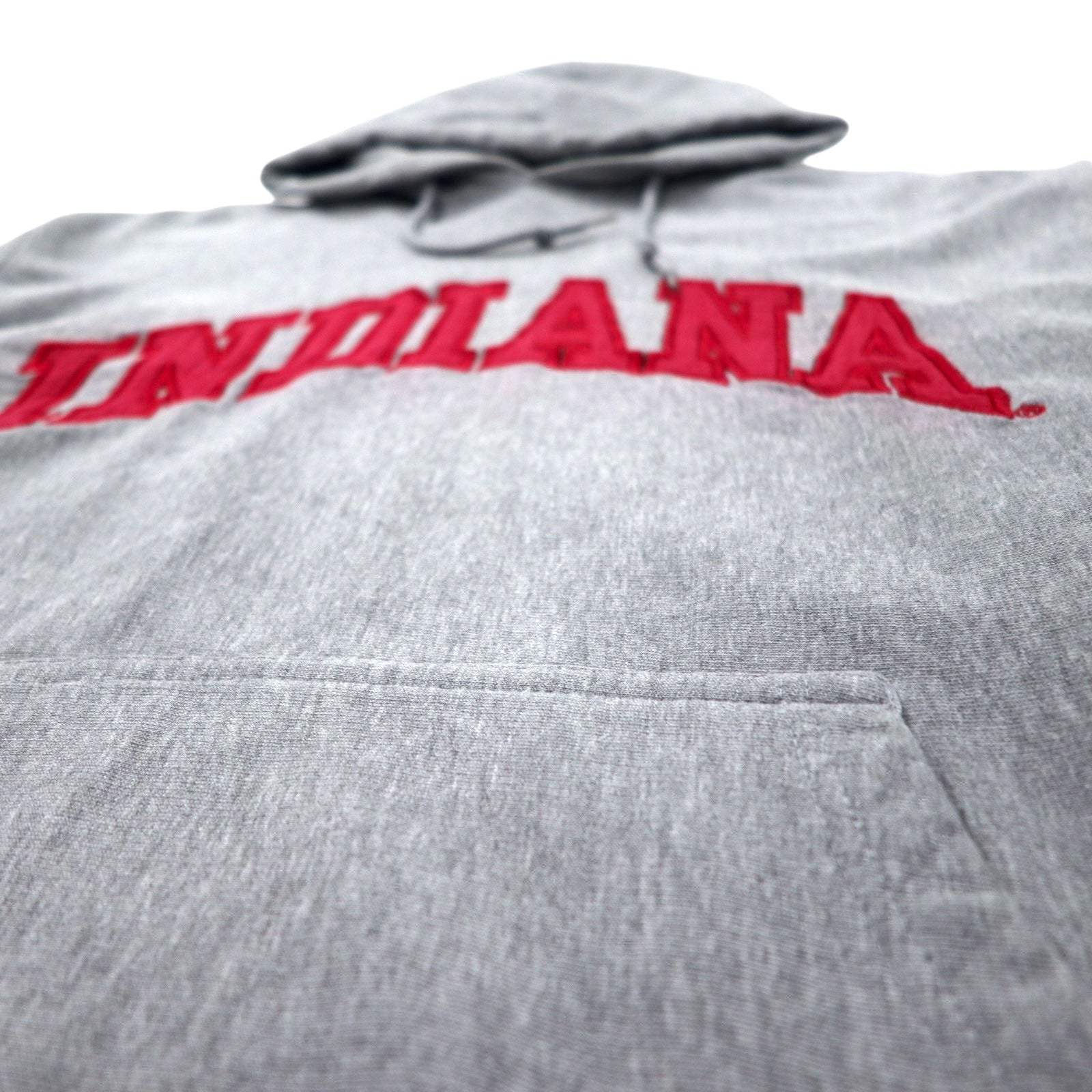Anni '90 Felpa con cappuccio pullover STEVE AND BARRY'S Reverse Weave M grigia cotone college INDIANA logo ad arco