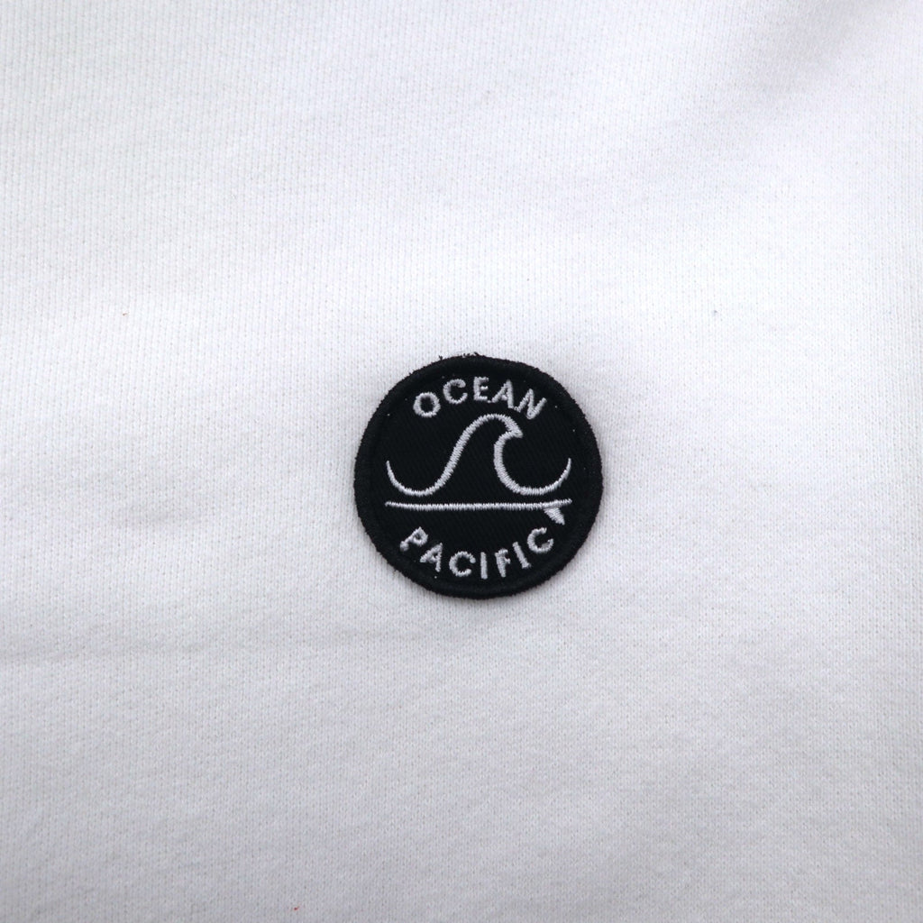 ocean pacific ロングスリーブ Tシャツ M ホワイト コットン 袖プリント