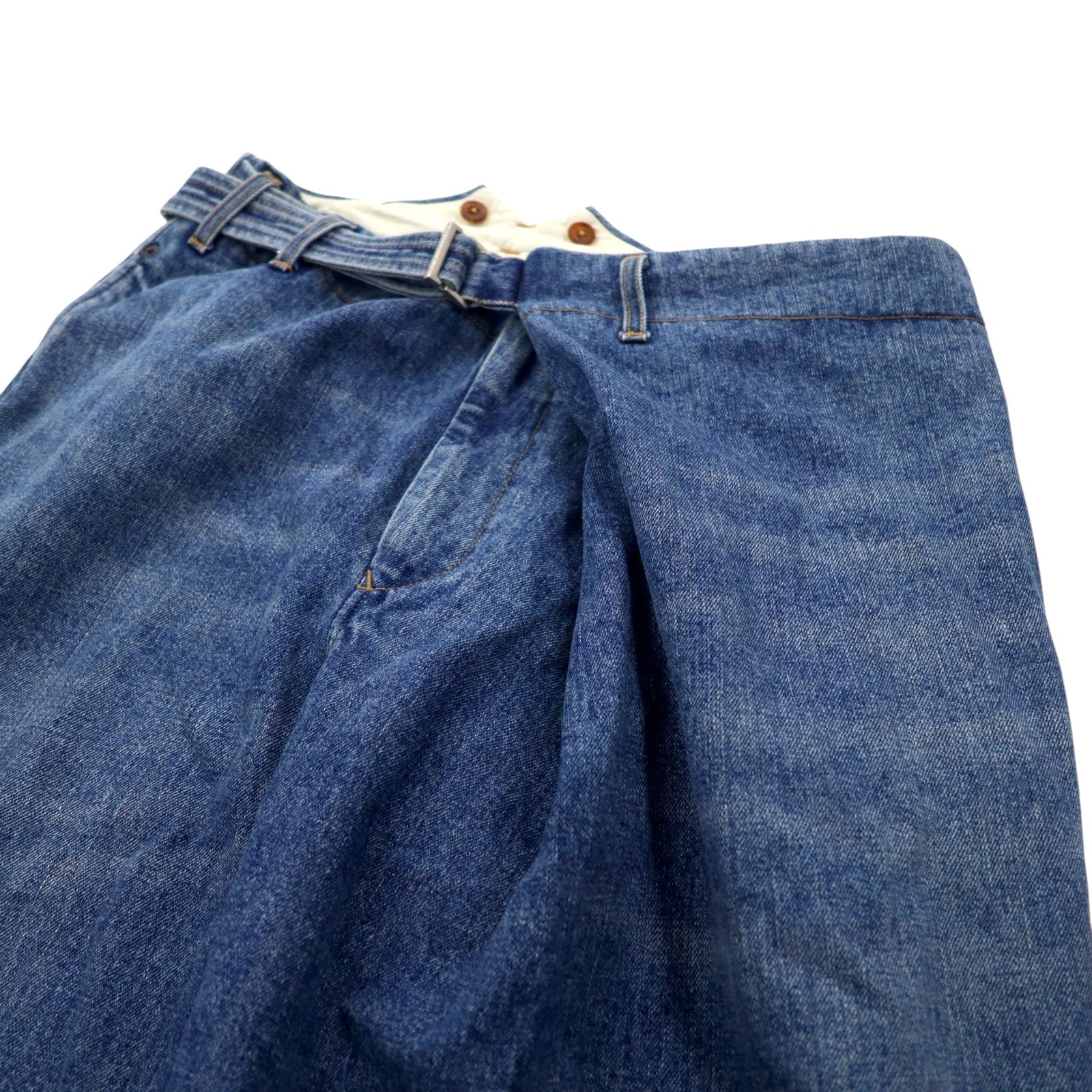 KHOKI Pantaloni a portafoglio 22AW Wrap Trousers Pantaloni in denim 1 Blu Cotone Prodotto in Giappone 22sw-p-05