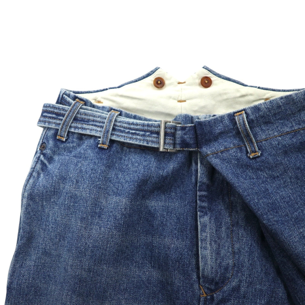 KHOKI ラップトラウザーズ 22AW Wrap Trousers デニムパンツ 1 ブルー コットン 日本製 22sw-p-05