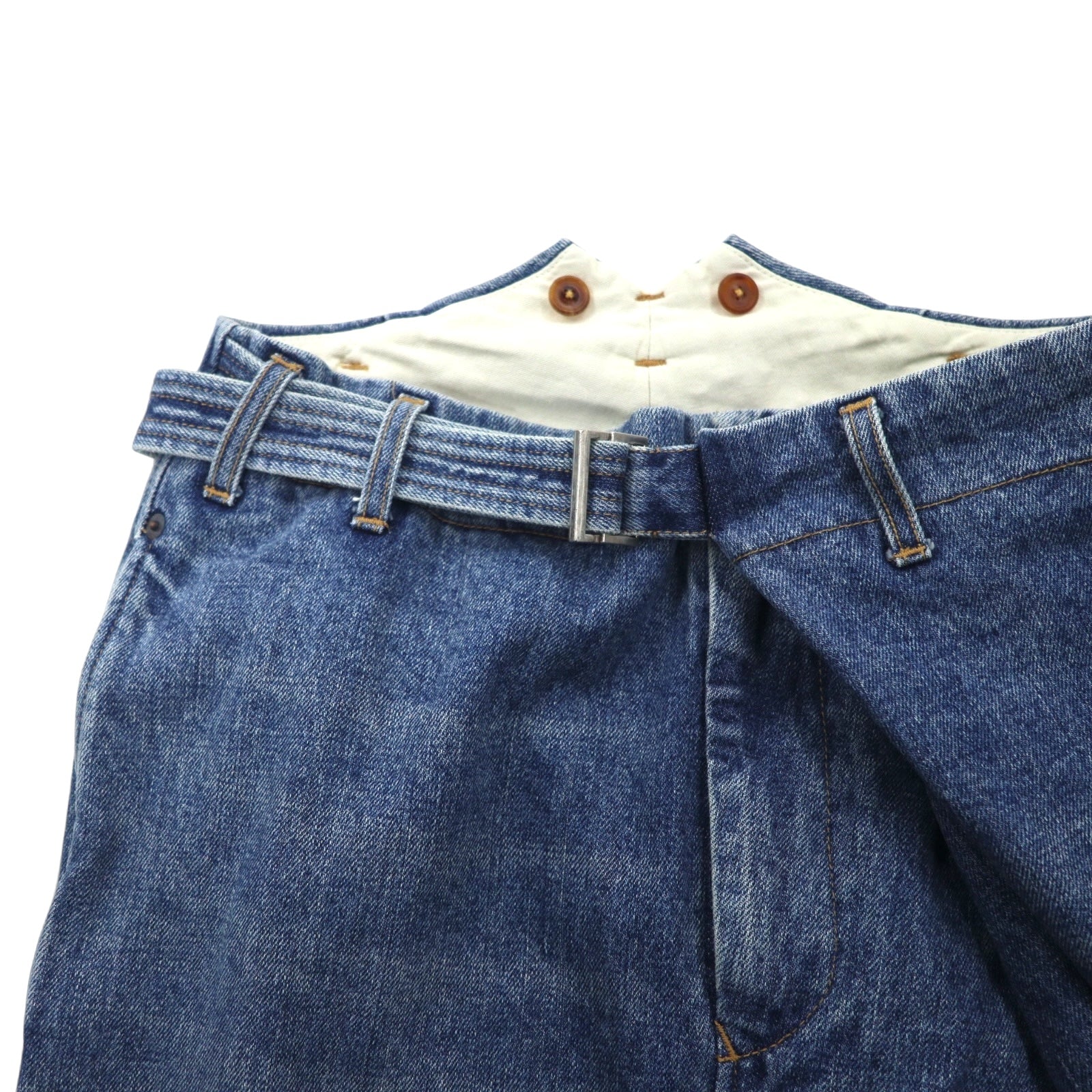 KHOKI Pantaloni a portafoglio 22AW Wrap Trousers Pantaloni in denim 1 Blu Cotone Prodotto in Giappone 22sw-p-05