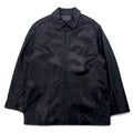 90s Vintage Leather Jacket MARC NEW YORK ANDREW MARC Anni '90 Giacca in pelle con cerniera Car Coat L Nera Fodera trapuntata