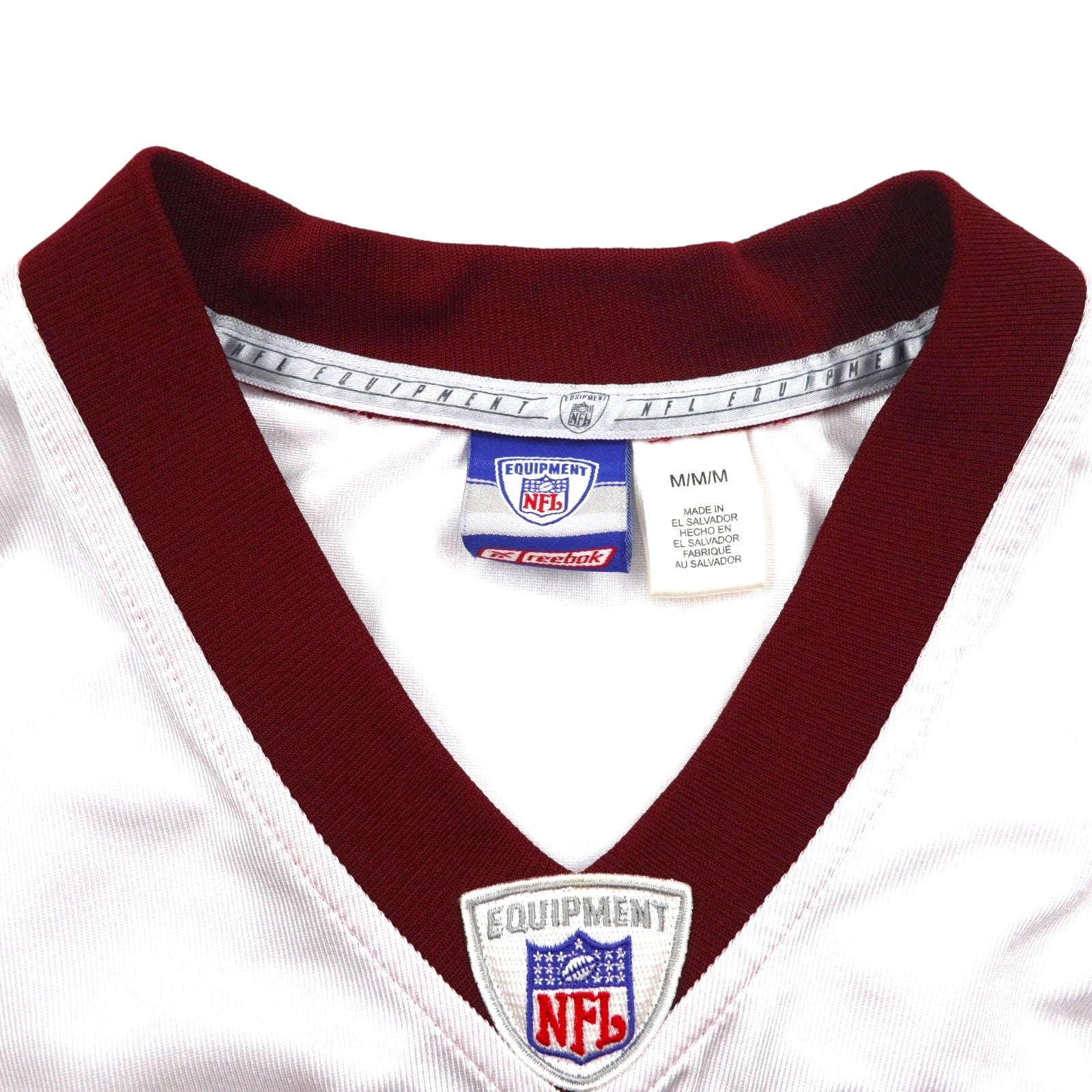Maglia da gioco Reebok, taglia M, colore bianco, 100% poliestere, a rete, con numero, NFL Washington Redskins, uniforme da football