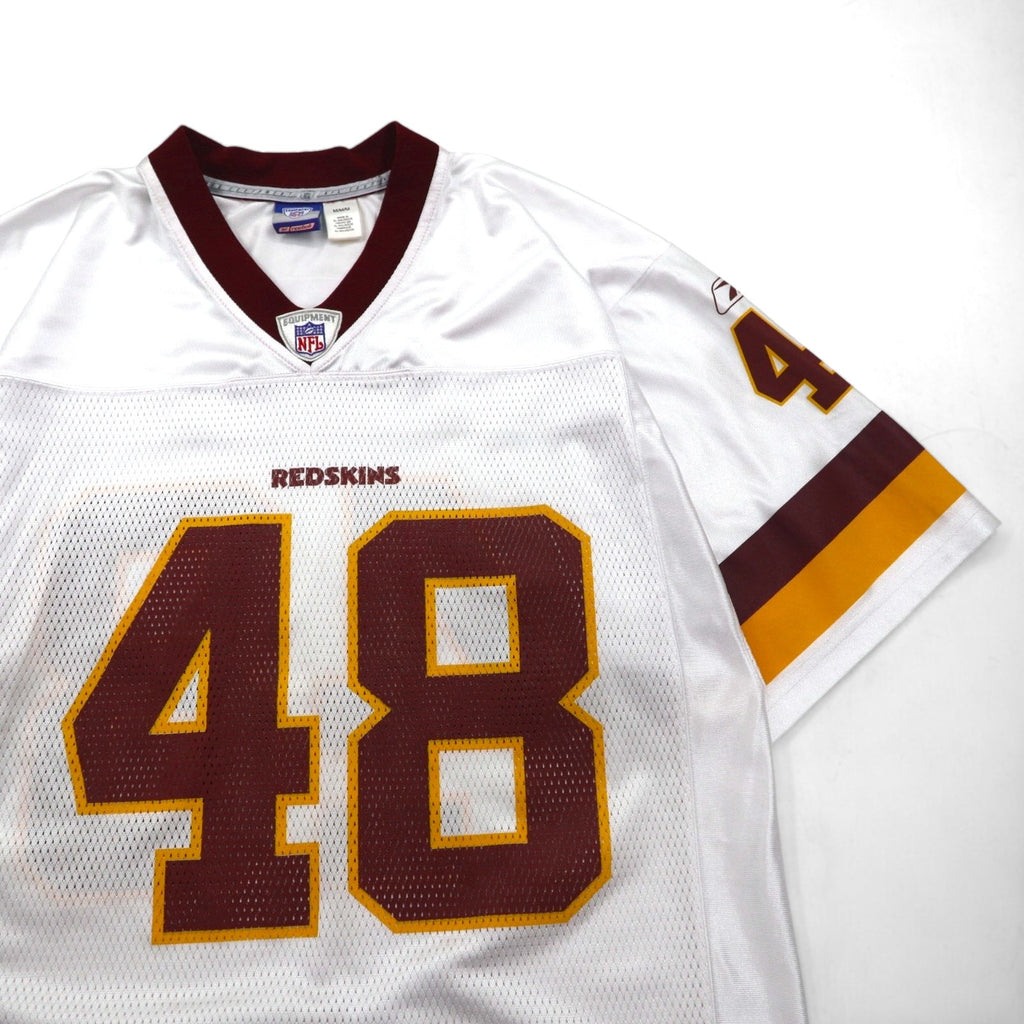 Maglia da gioco Reebok, taglia M, colore bianco, 100% poliestere, a rete, con numero, NFL Washington Redskins, uniforme da football